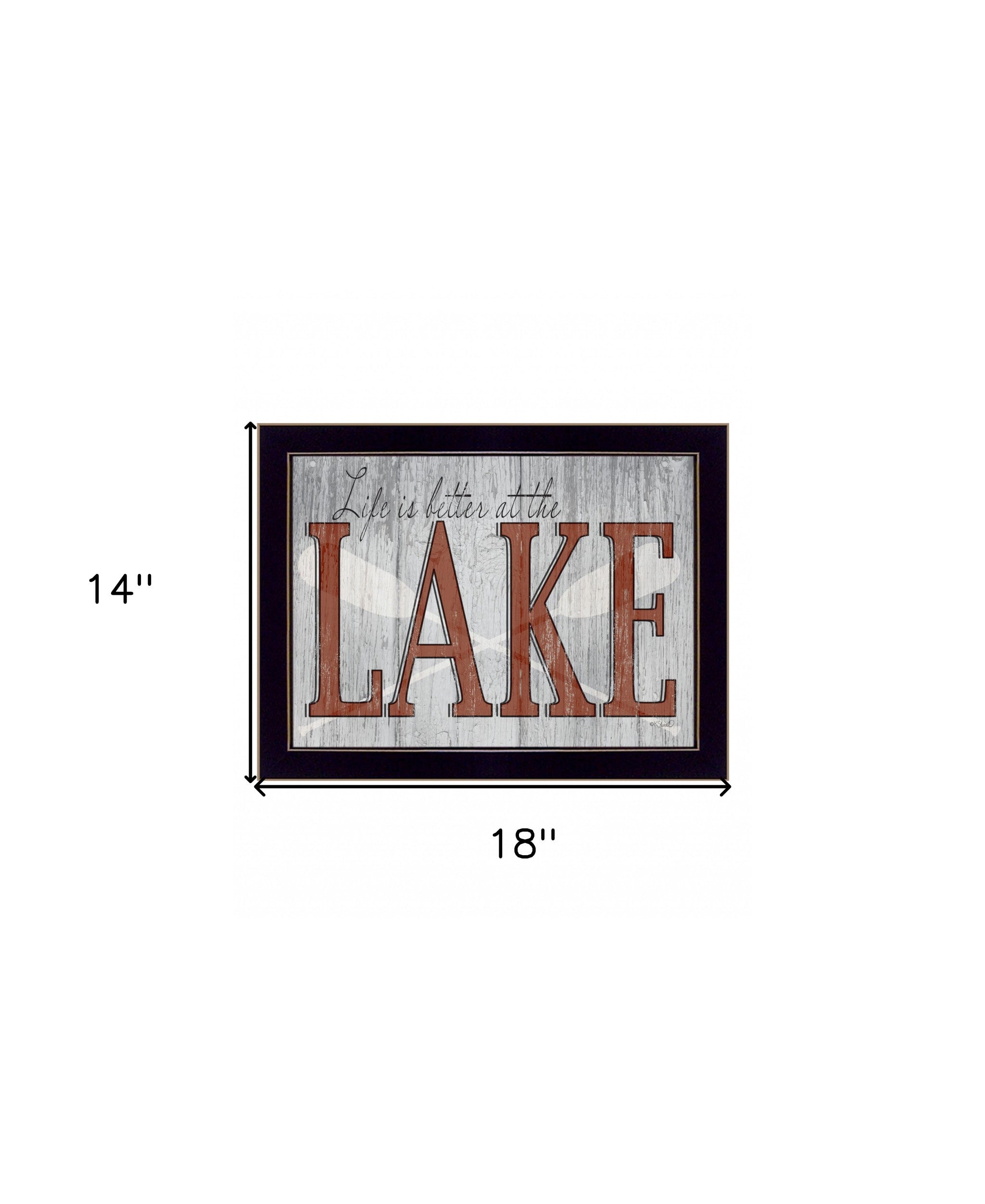 Life is Better at the Lake 3 Black Framed Print Wall Art