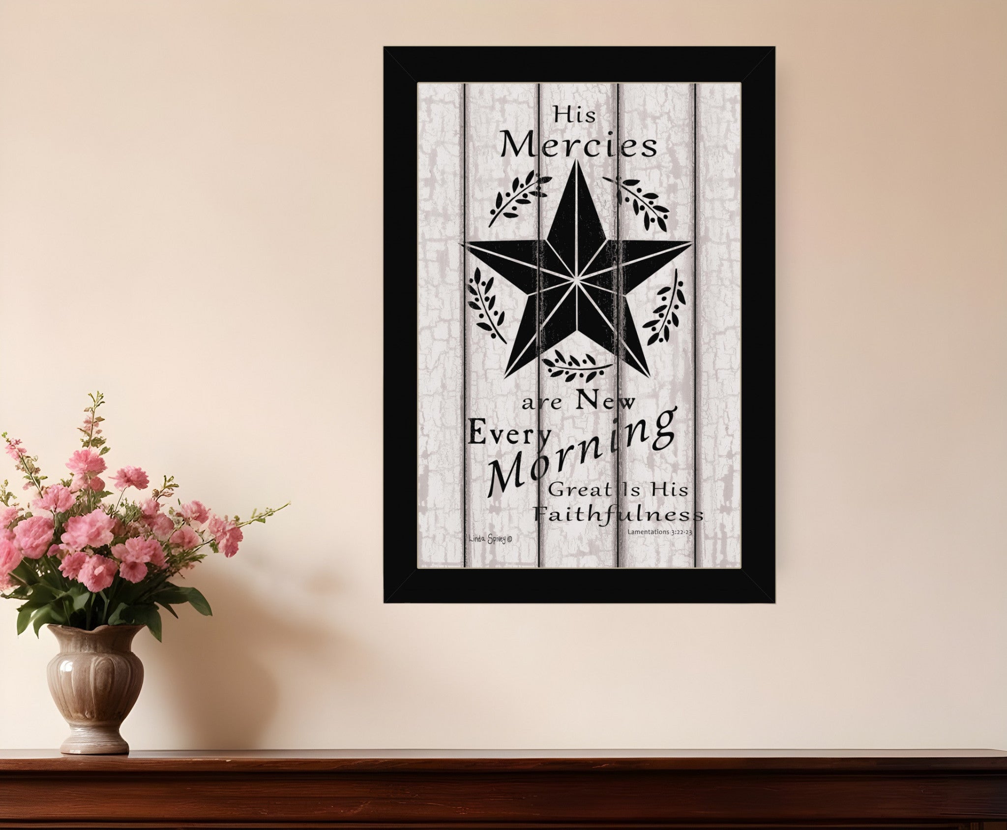 His Mercies are New Every Morning 1 Black Framed Print Wall Art