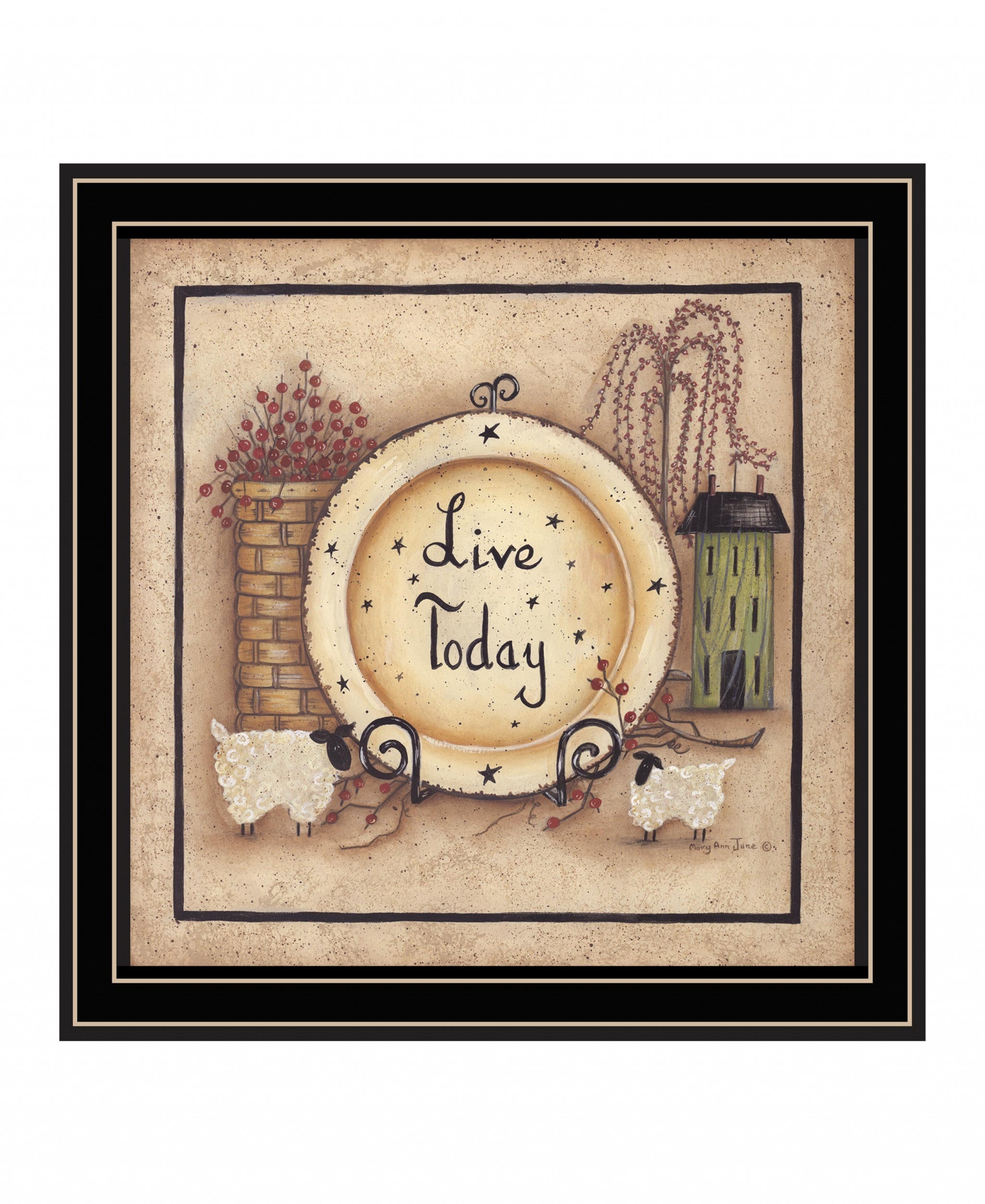 Live Today 2 Black Framed Print Wall Art