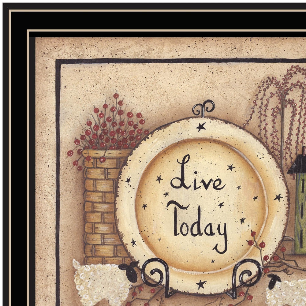 Live Today 2 Black Framed Print Wall Art