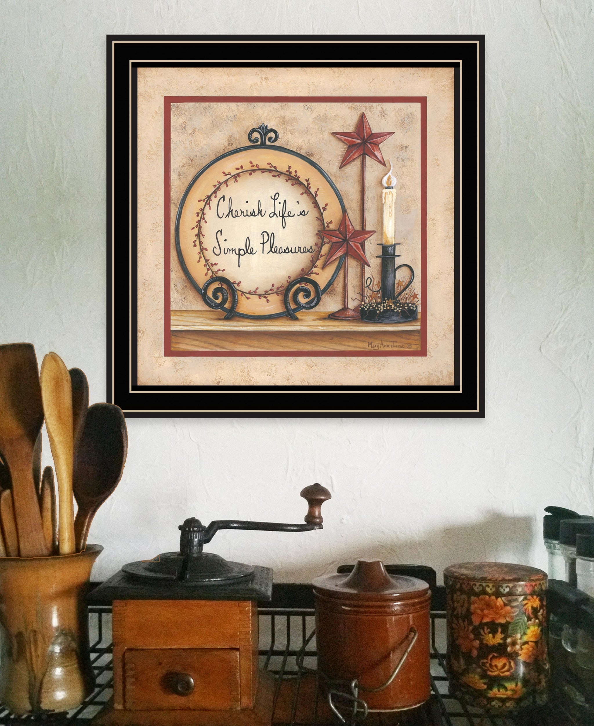 Simple Pleasures 3 Black Framed Print Wall Art