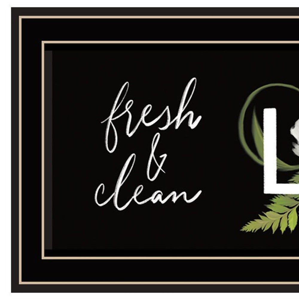 Laundry Fresh and Clean 1 Black Framed Print Bathroom Wall Art