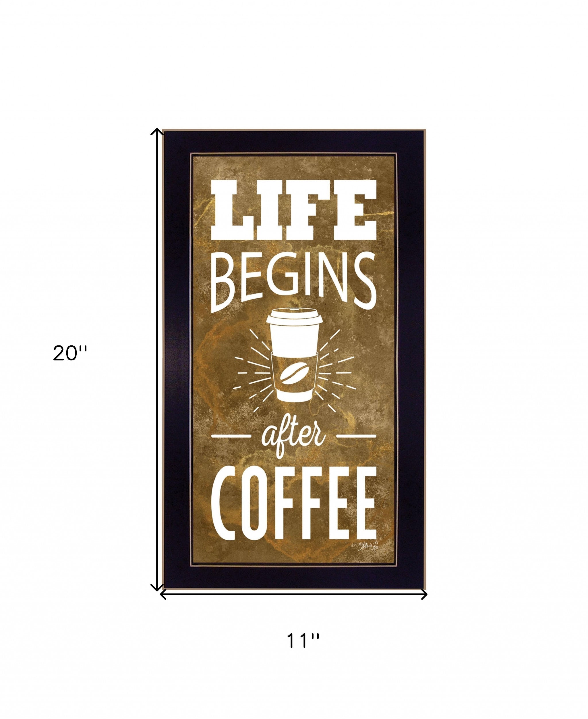 Life Begins after Coffee 1 Black Framed Print Wall Art