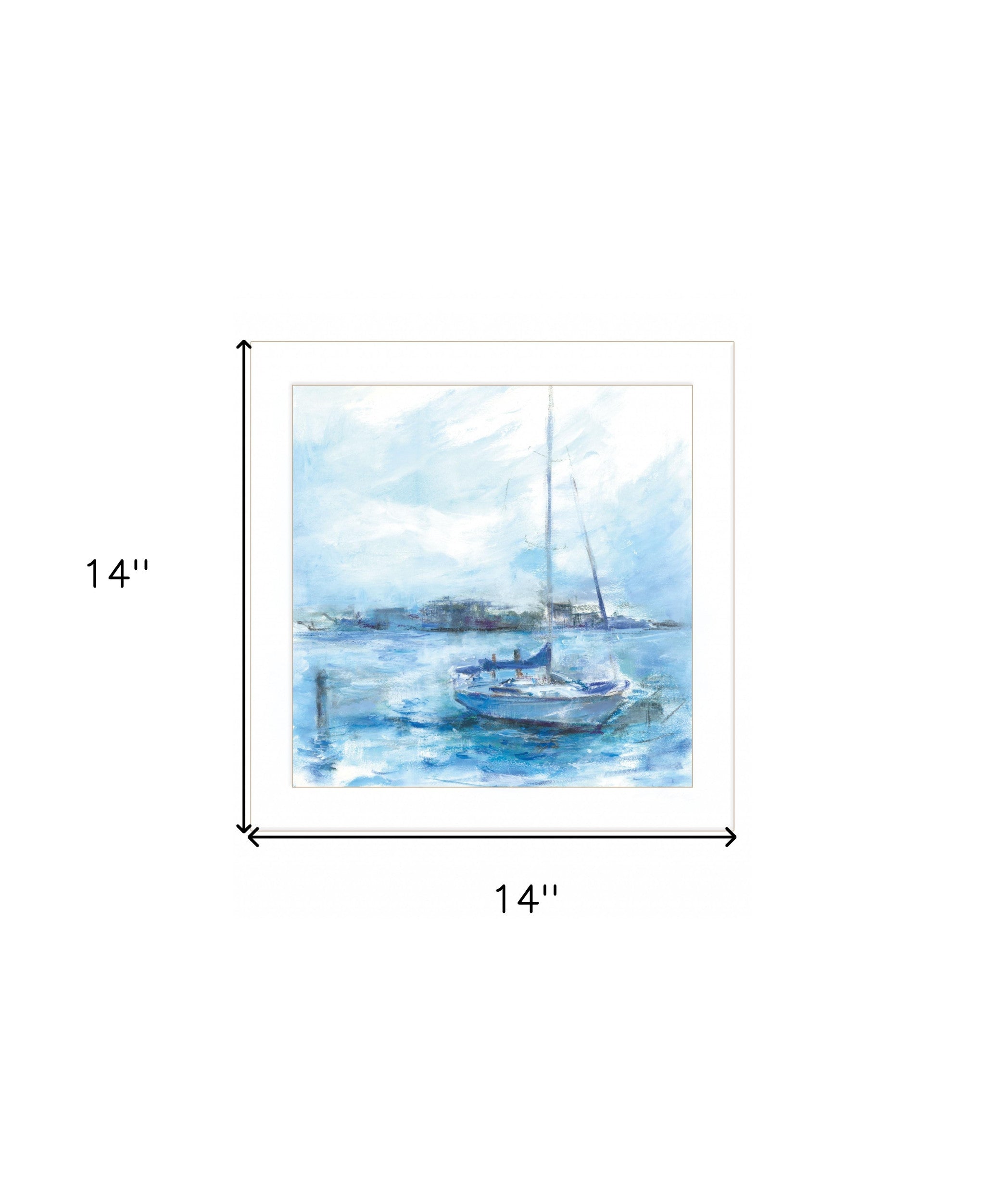 Serenity Sloop 1 White Framed Print Wall Art