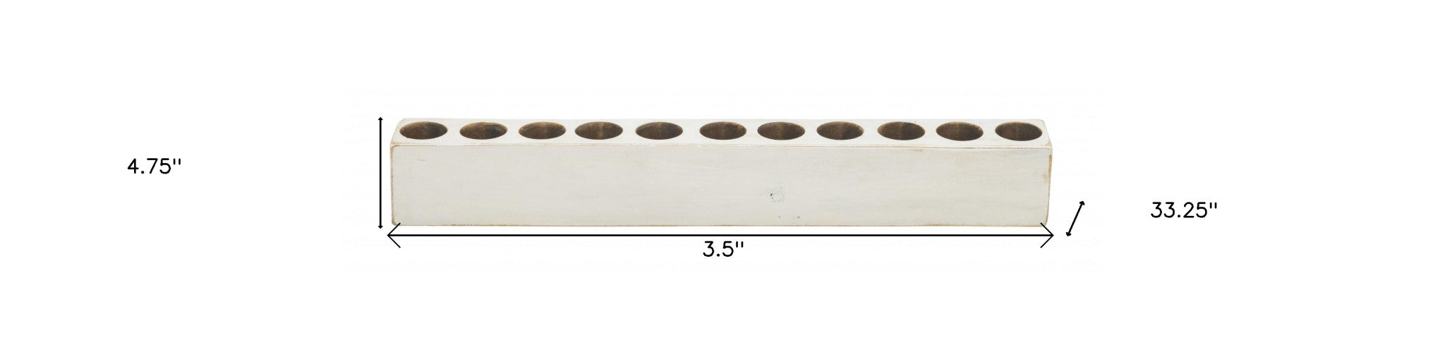 Distressed White 11 Hole Sugar Mold Candle Holder