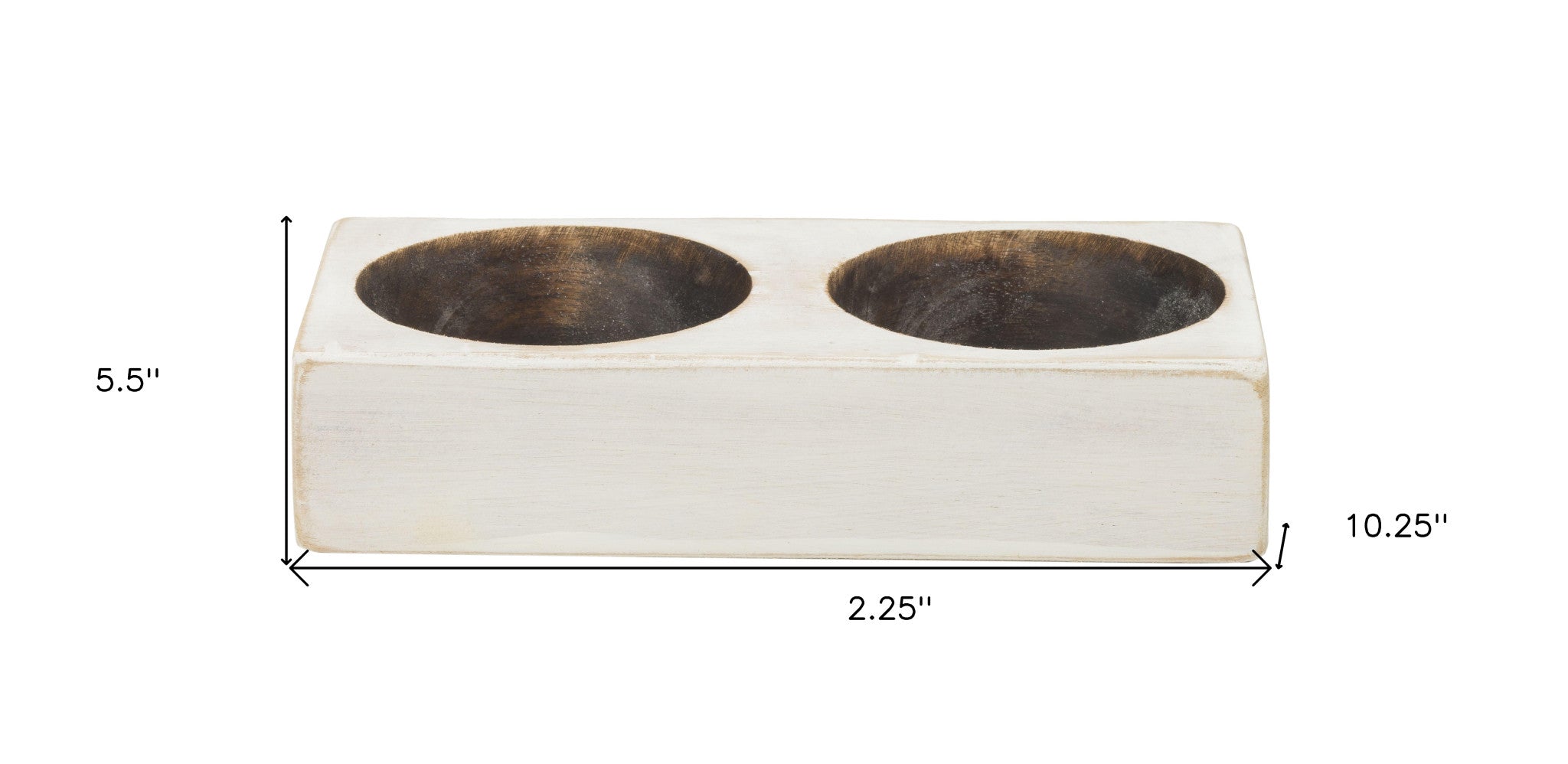 Distressed White 3 Hole Cheese Mold Candle Holder