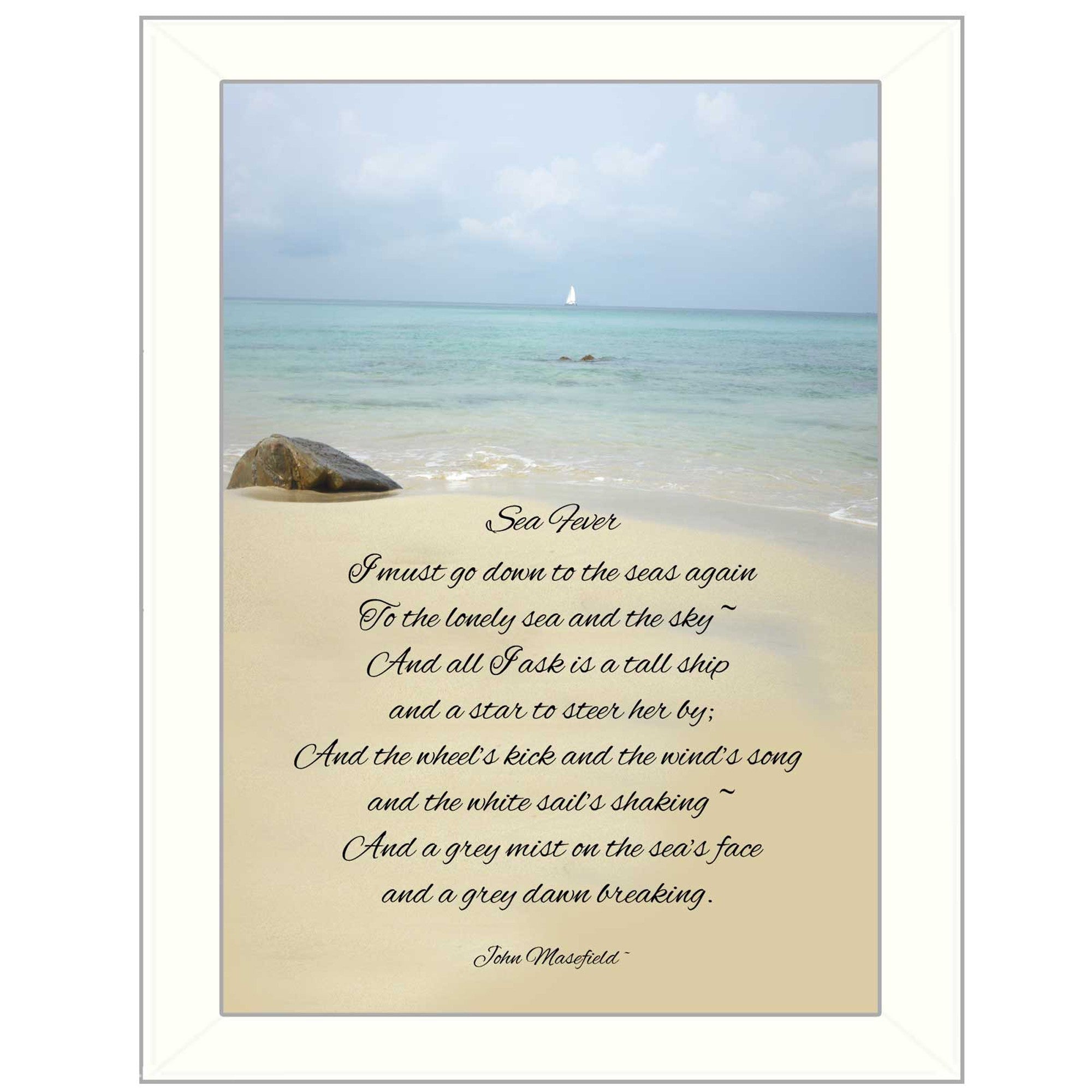 Sea Fever White Framed Print Wall Art