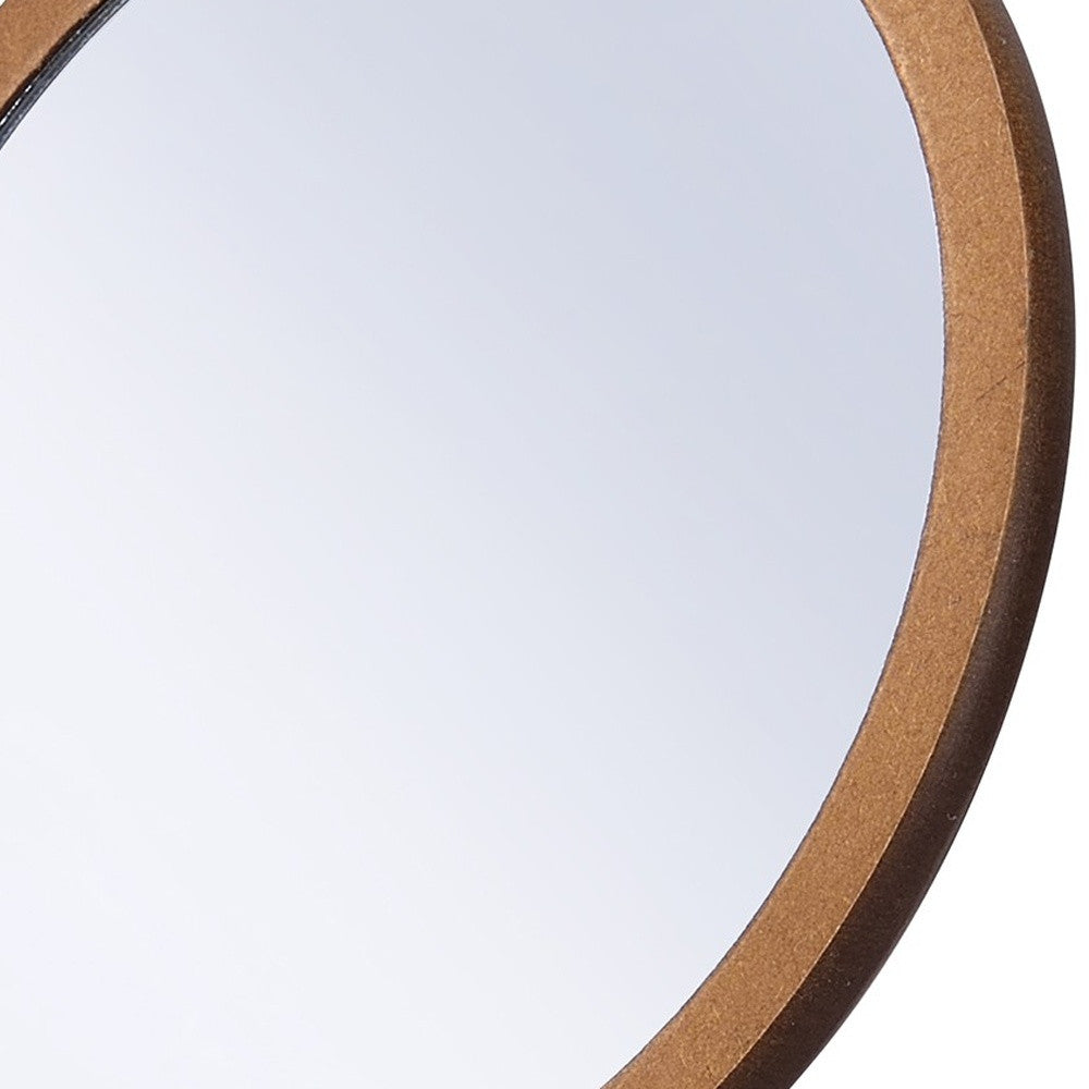 10" Brown Round Framed Makeup Shaving Tabletop Mirror