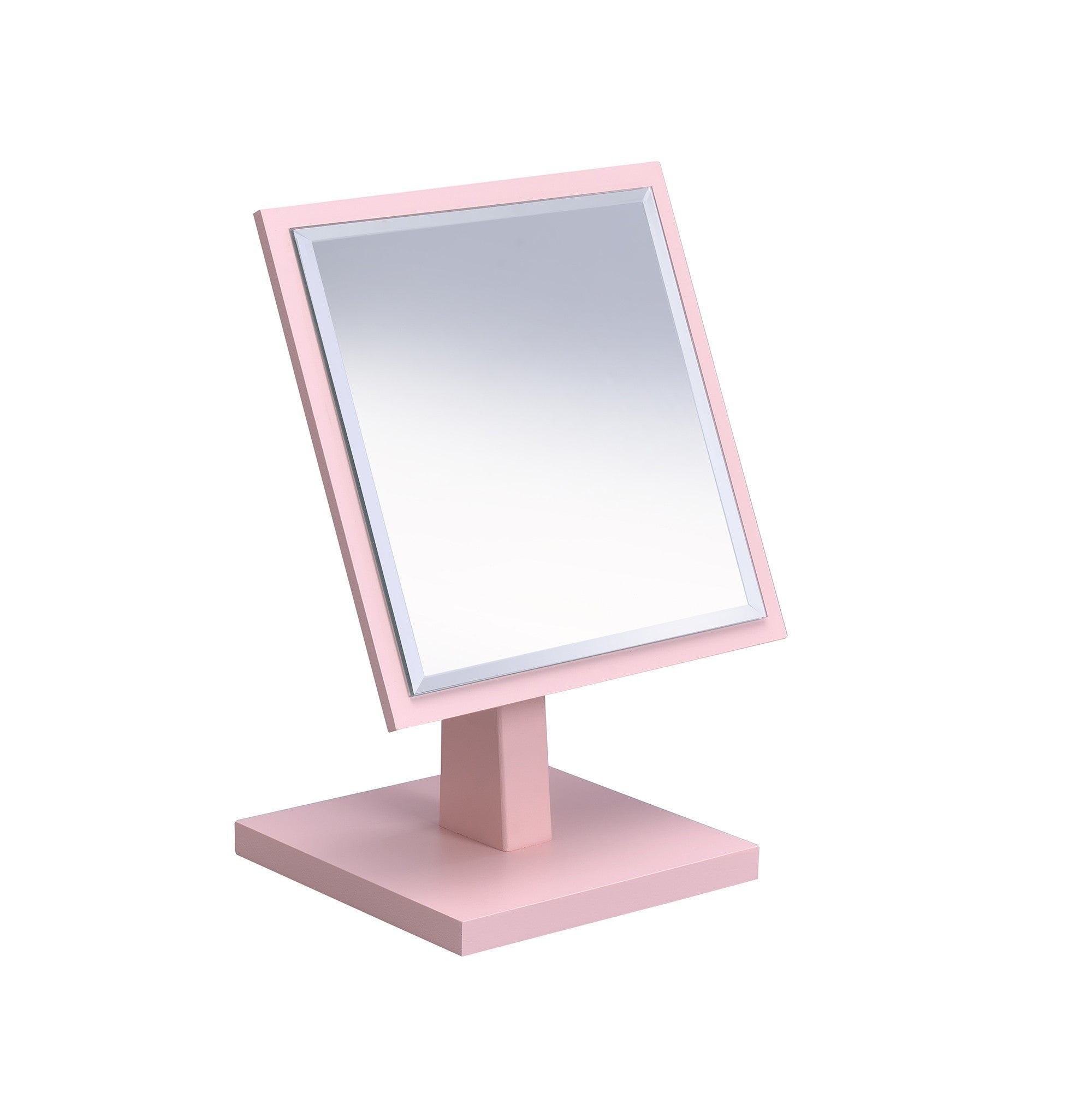 Pink Rectangle Makeup Shaving Tabletop Mirror