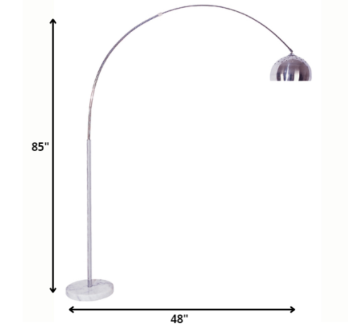 Silver Metal Arched Floor Lamp