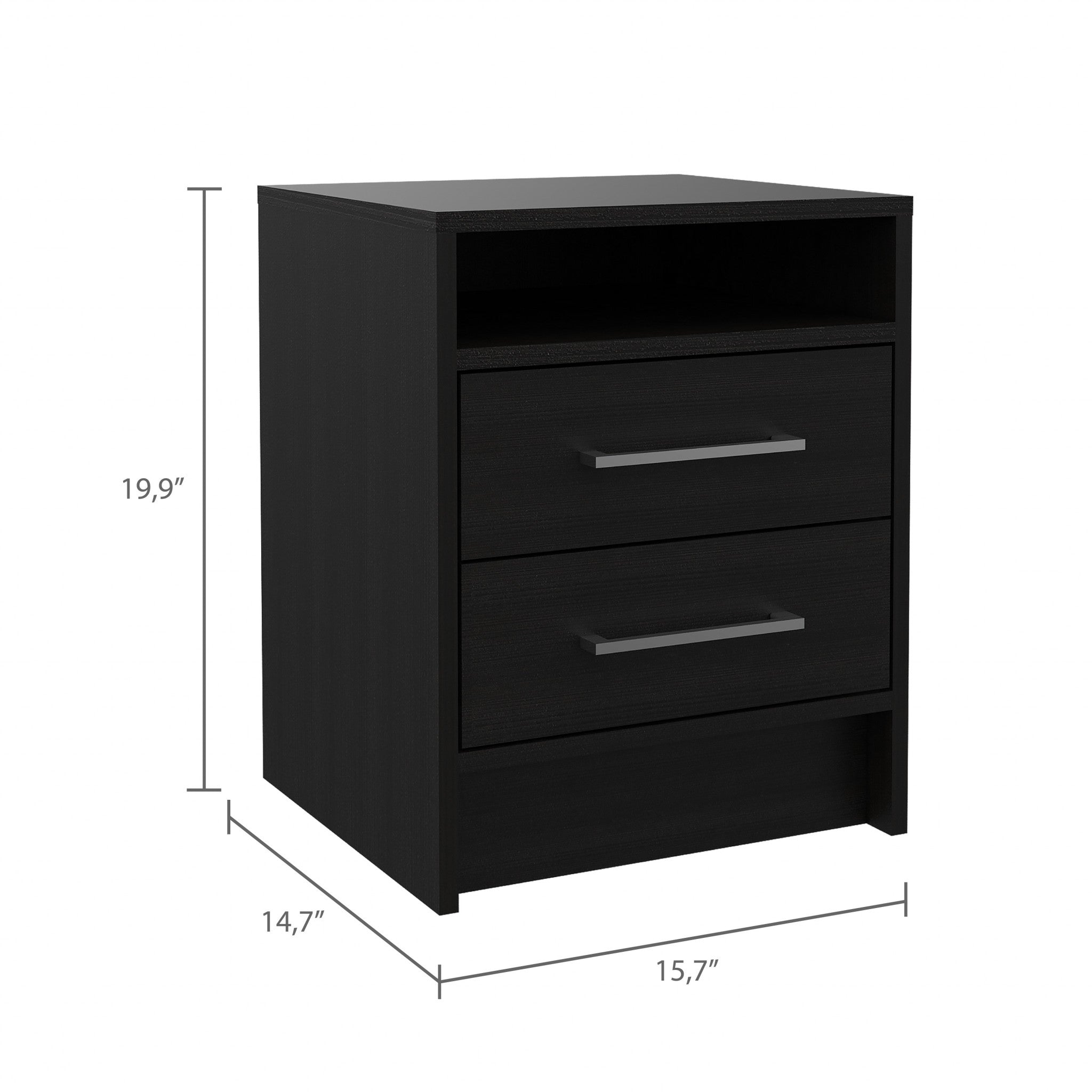 Light and Dark Oak Two Drawer Nightstand