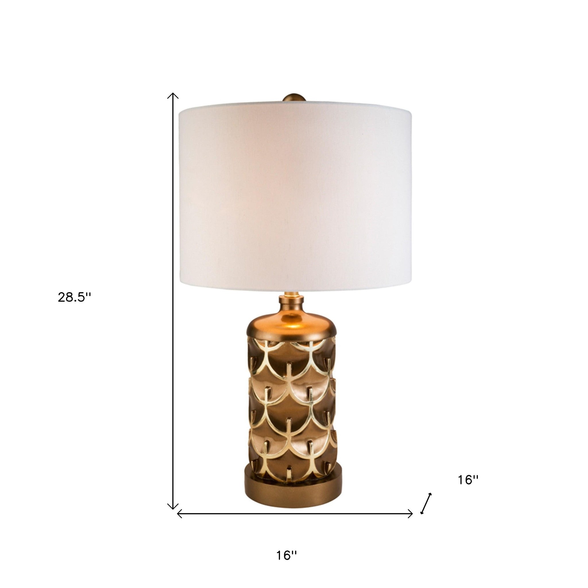 Magestic Brown and Gold Geo Table Lamp