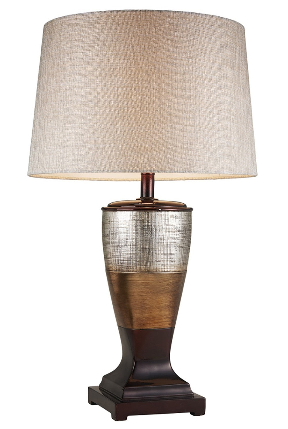 Exotic Brown and Gold Wide Stripe Table Lamp