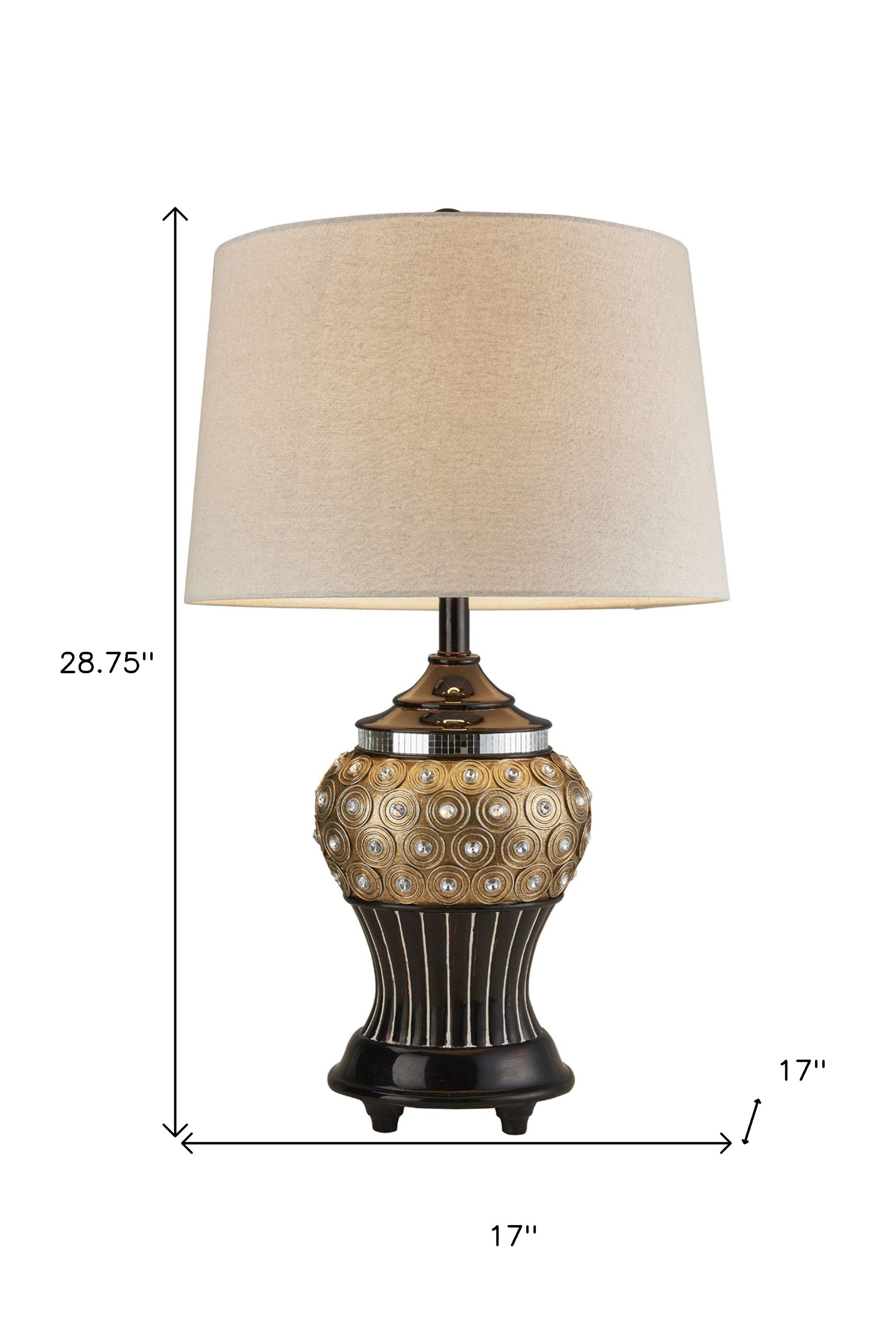 Glitzy Gold Bejeweled Table Lamp