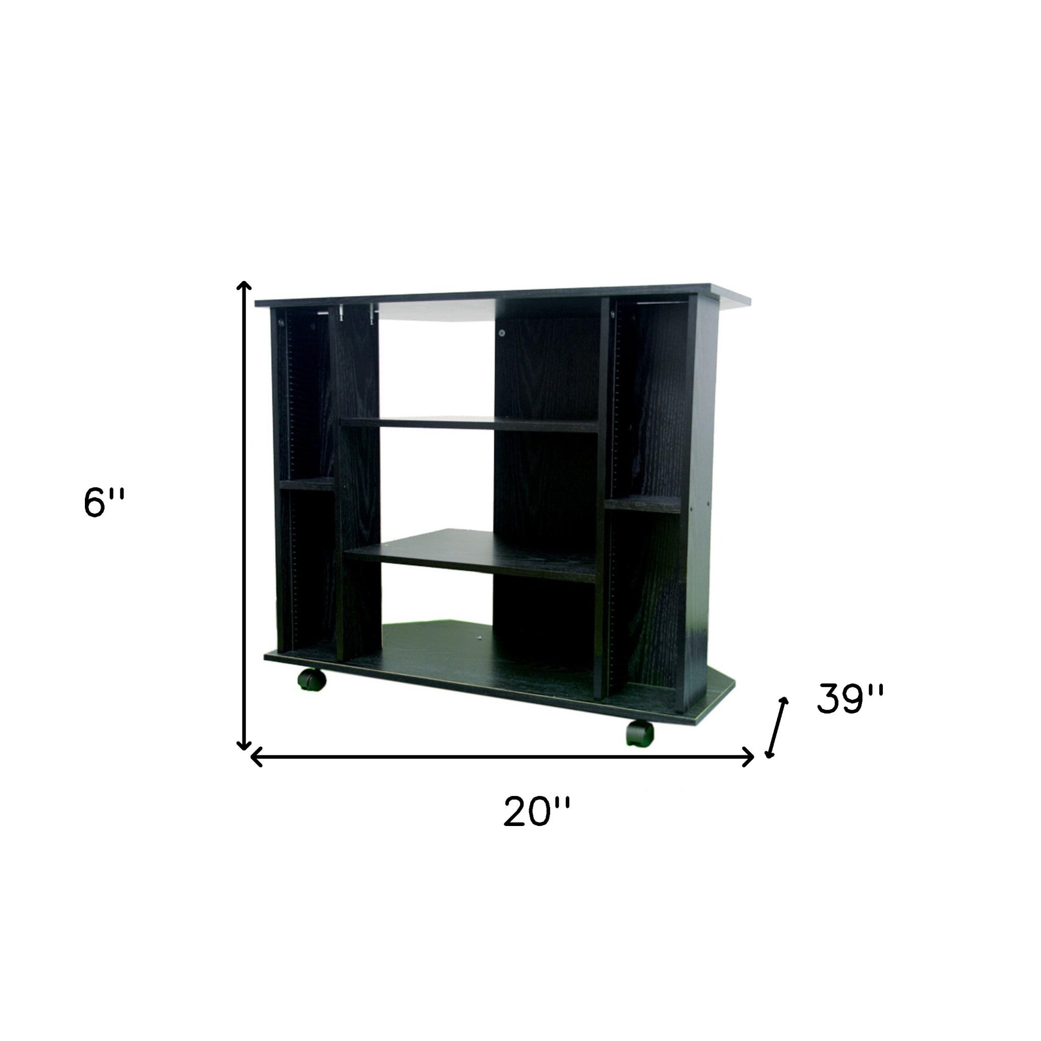 35" Black Open Shelving TV Stand