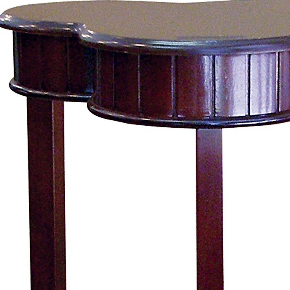28" Brown Solid And Manufactured Wood Free Form End Table With Shelf