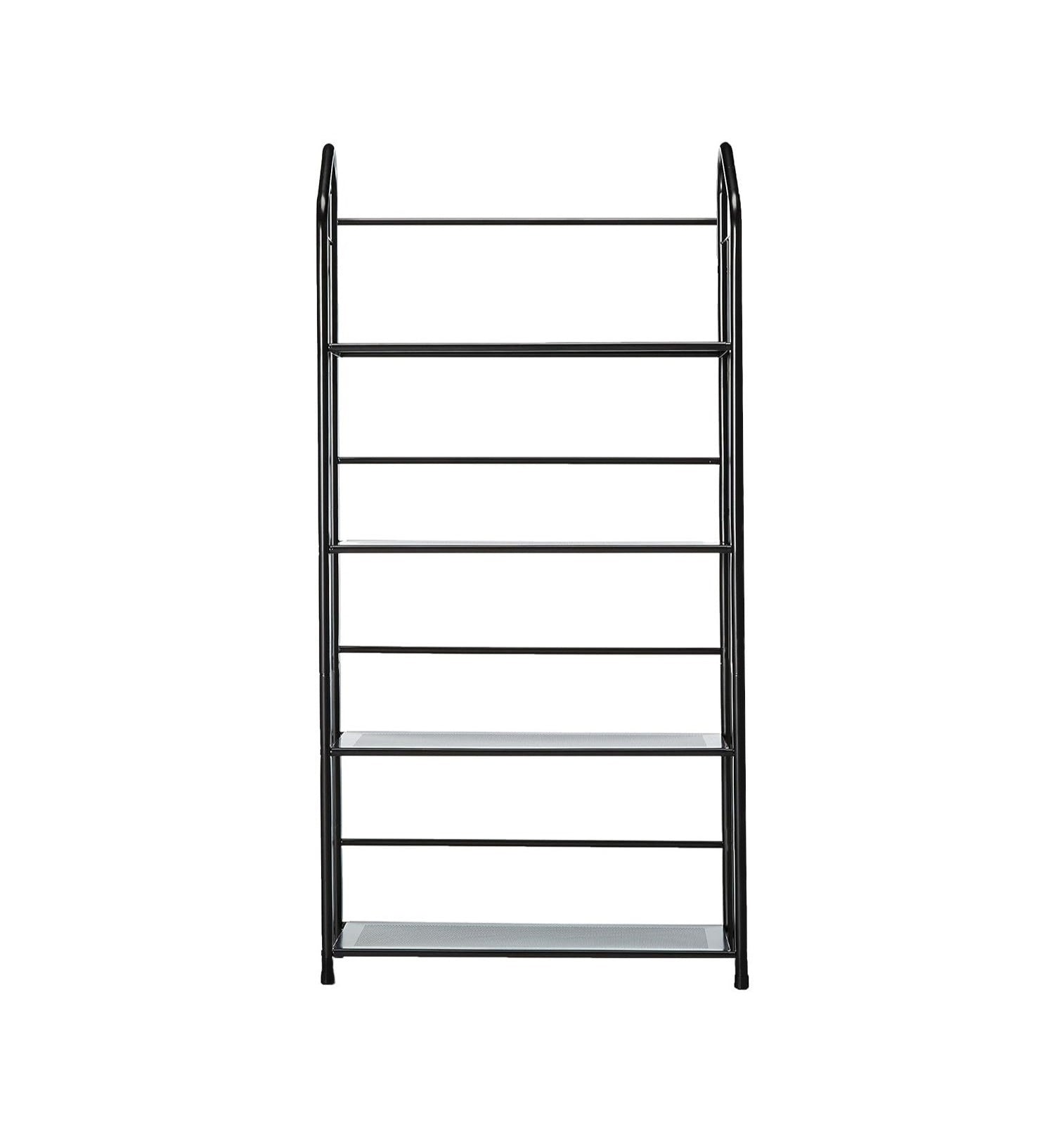 Black Four Shelf Metal Standing Book Shelf