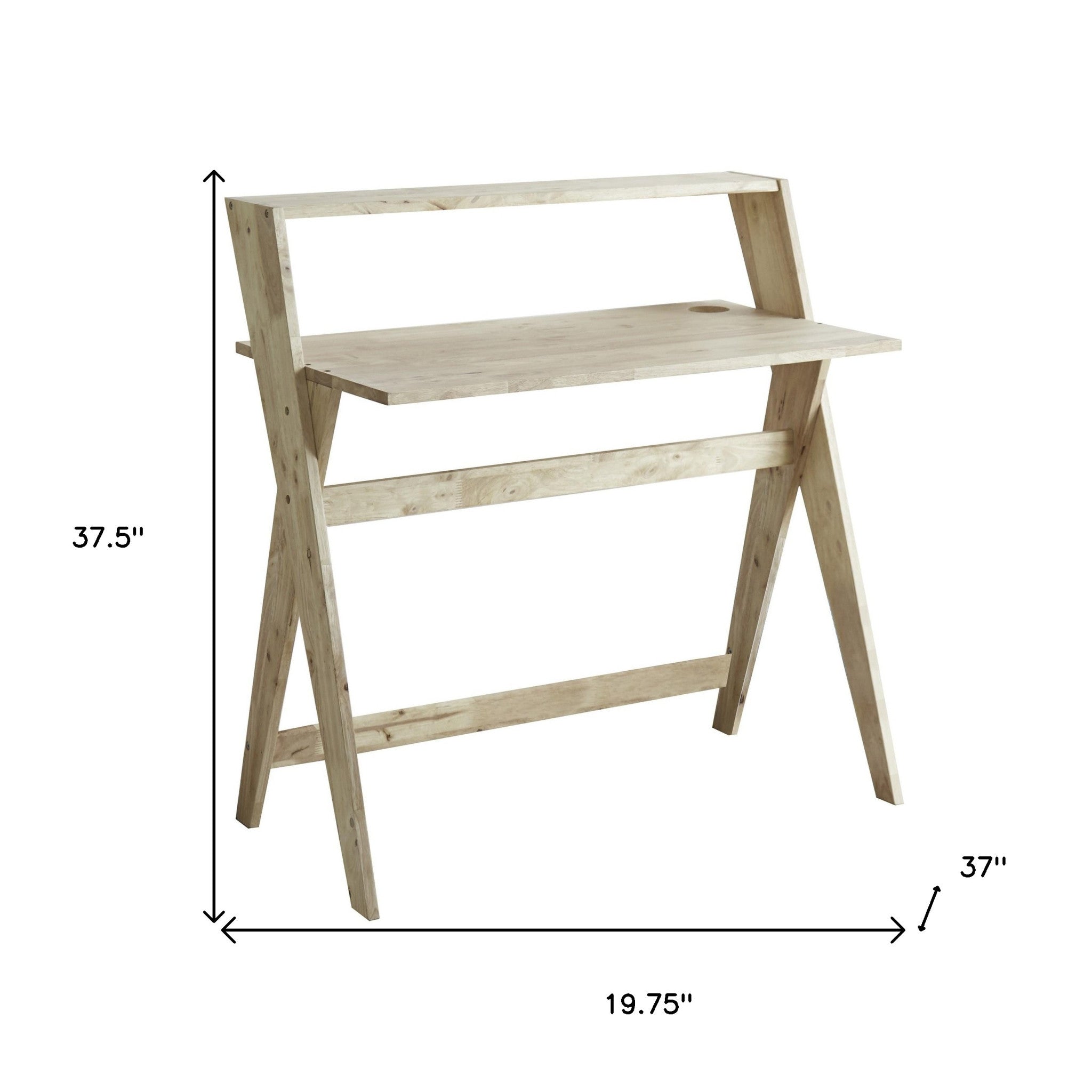 Modern Natural Wood Crisscross Study Desk