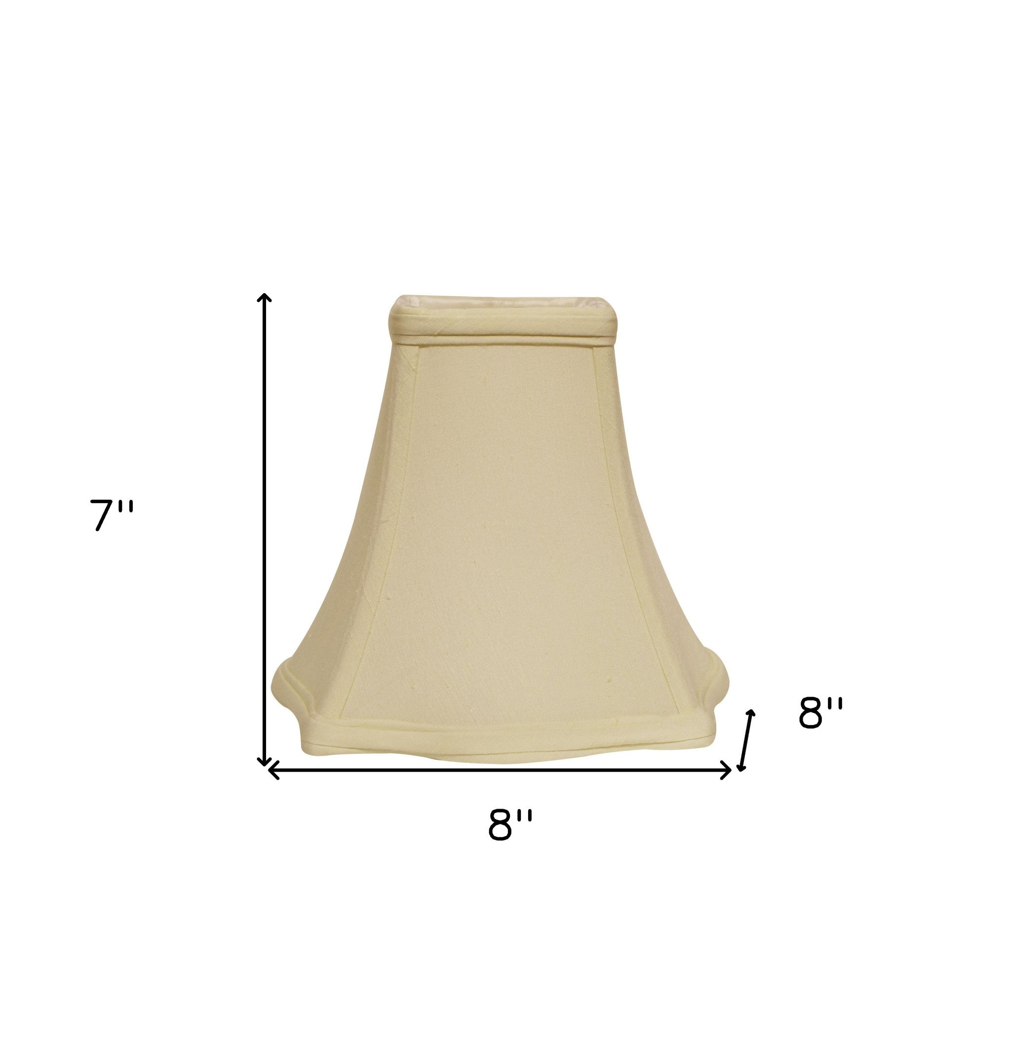 8" Ivory Premium Square Monay Shantung Lampshade