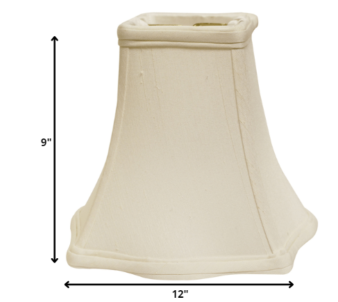 12" White Premium Square Monay Shantung Lampshade