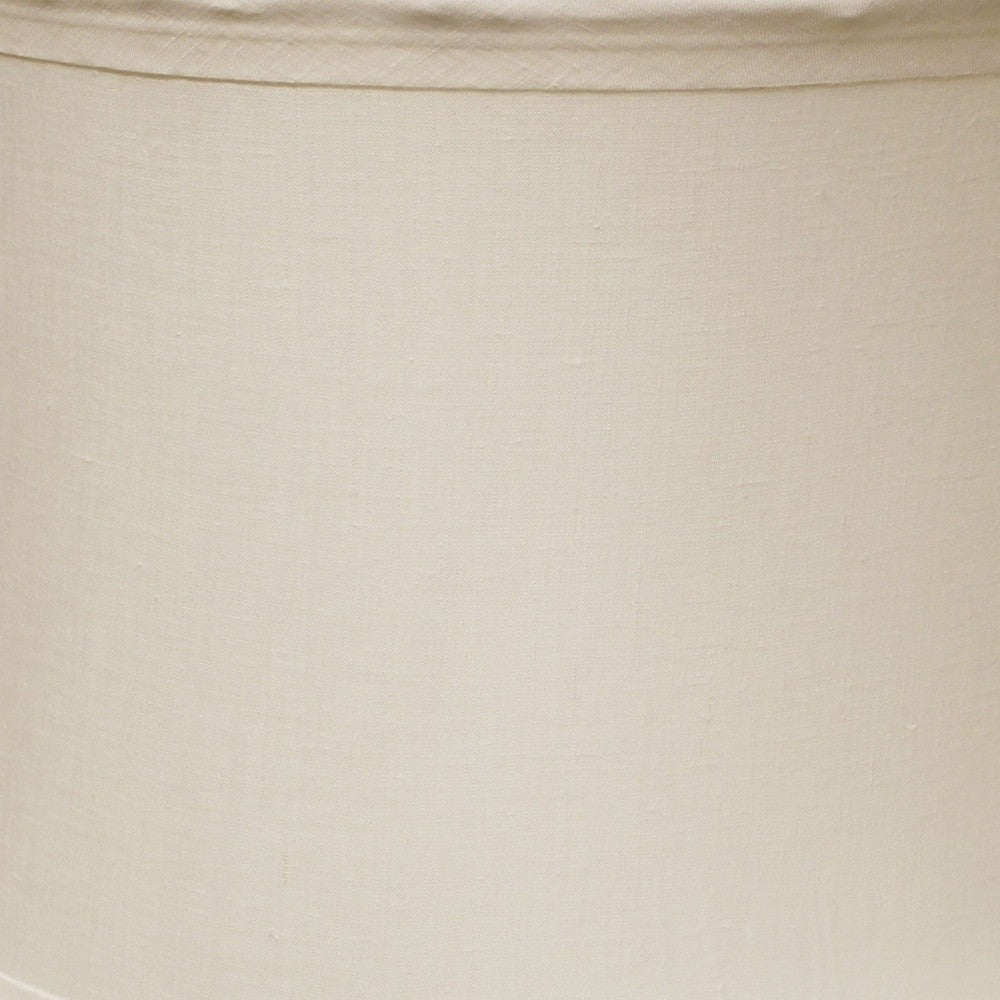 15" Snow Drum Trimmed Linen Lampshade