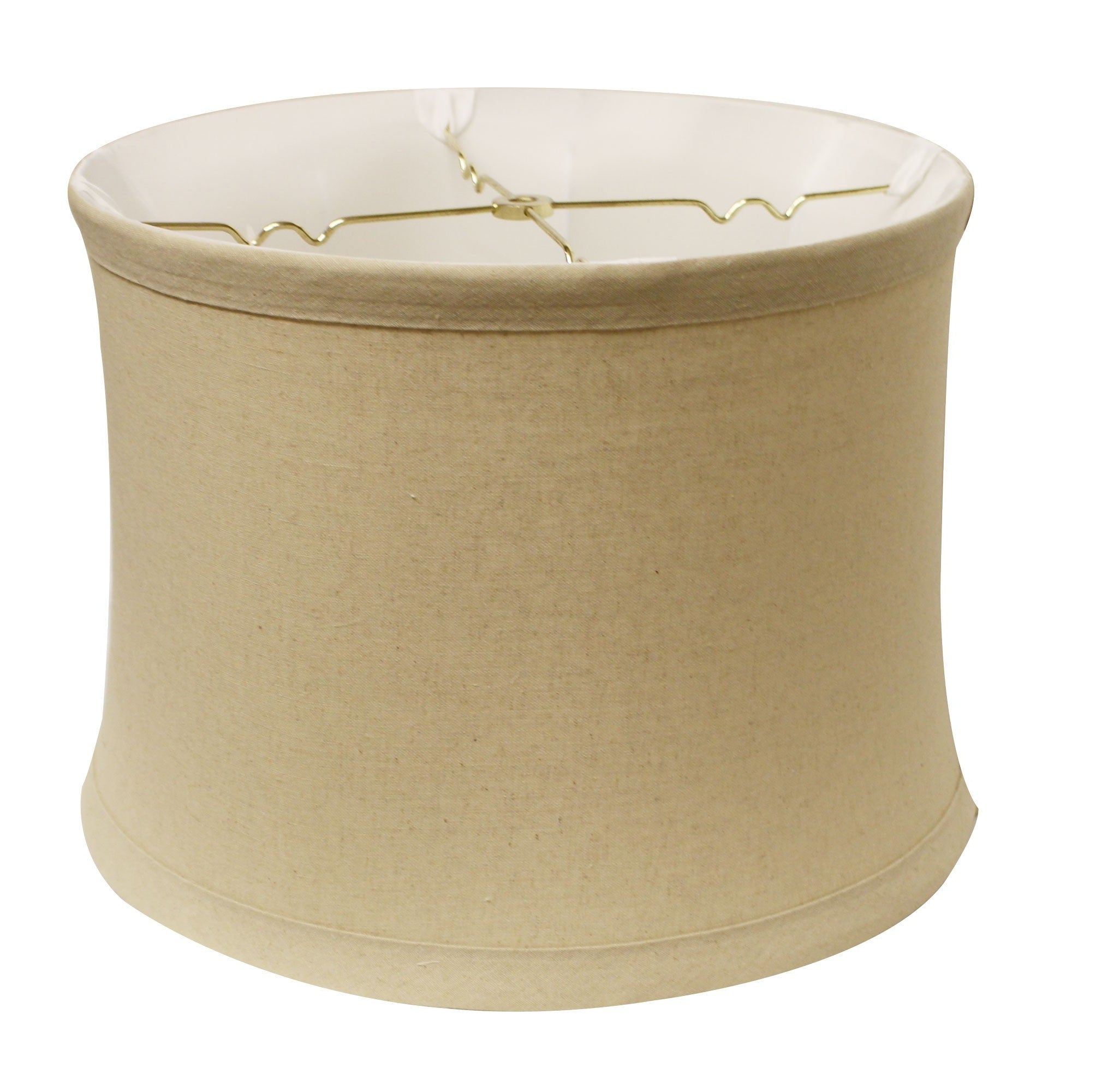 17" Rosewood Drum Trimmed Linen Lampshade