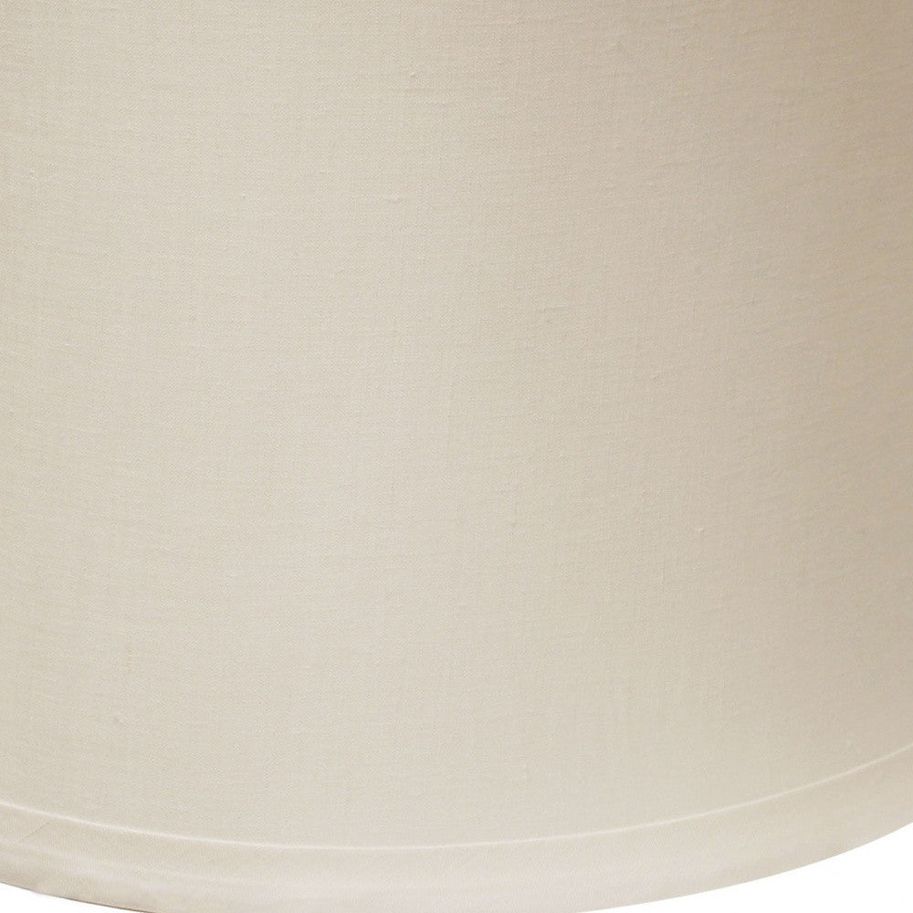 19" Snow Drum Trimmed Linen Lampshade