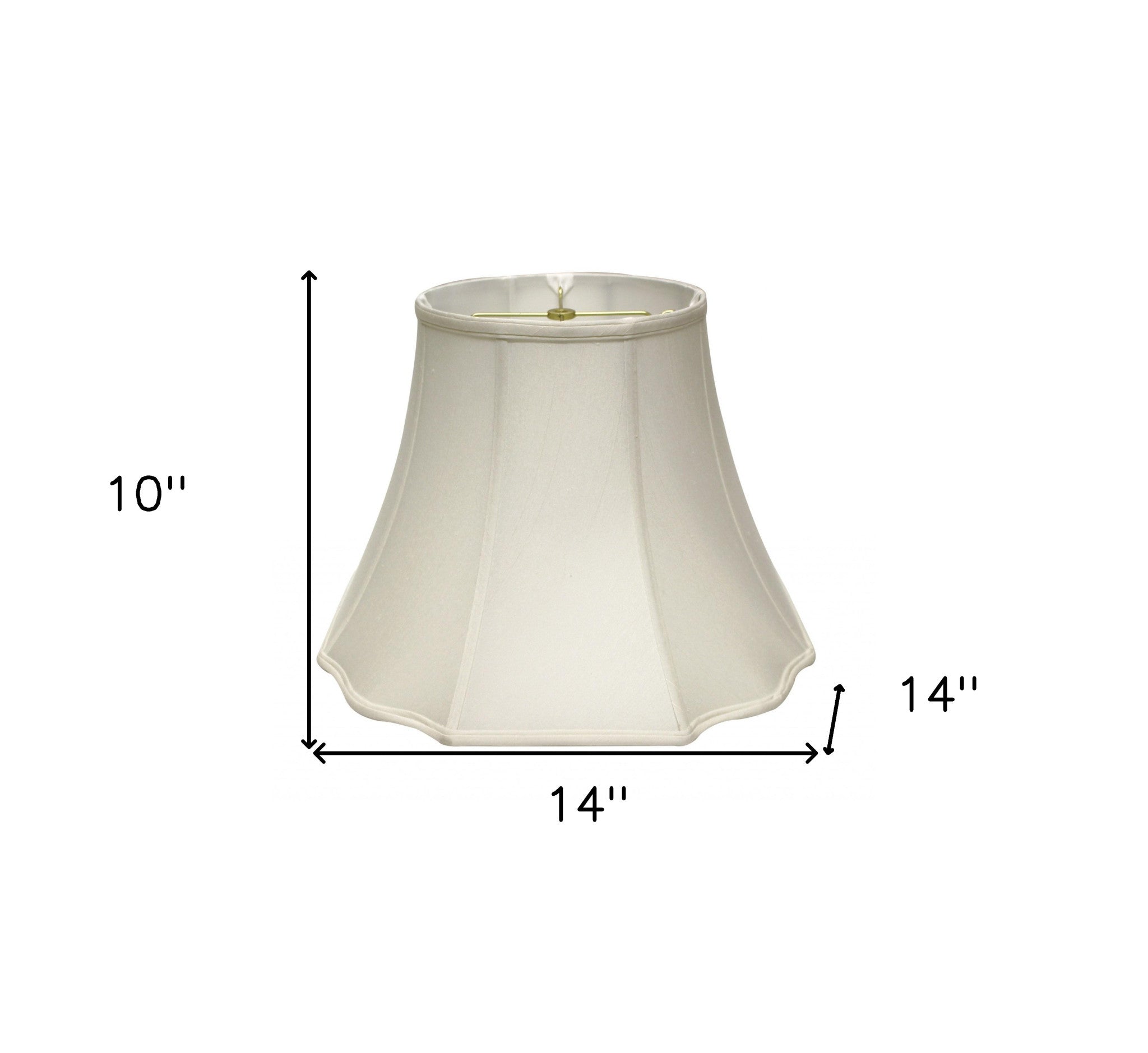 14" White Octagon Monay Shantung Lampshade