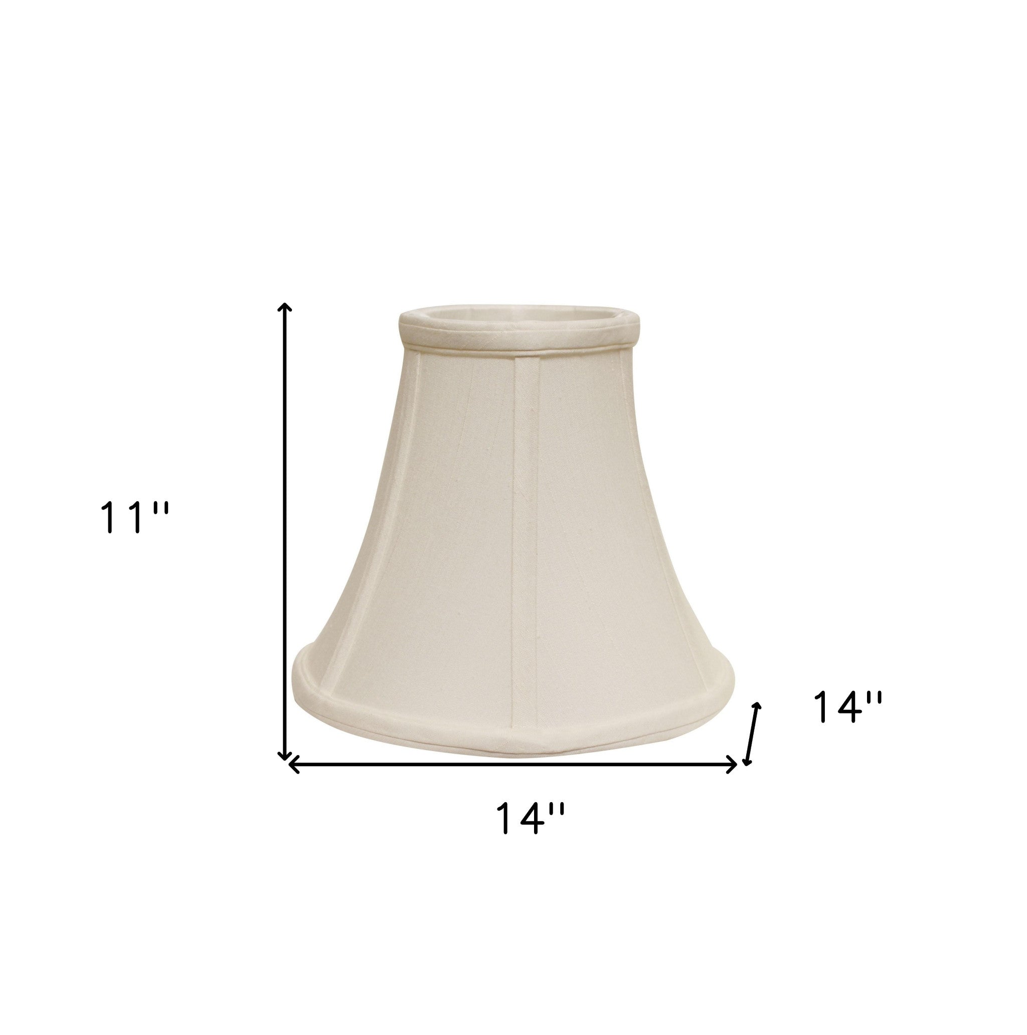 14" White Premium Bell Monay Shantung Lampshade