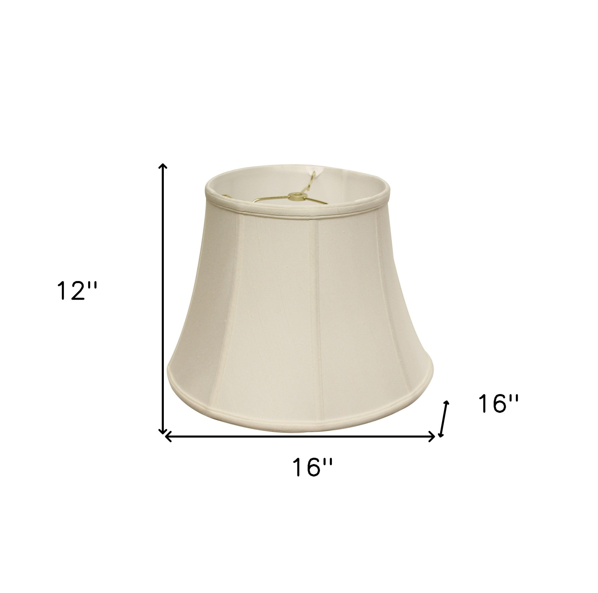 16" White Altered Bell Monay Shantung Lampshade