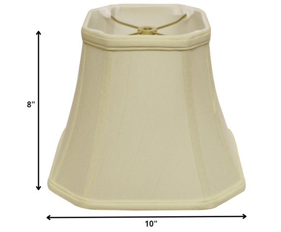 10" Ivory Slanted Square Bell Monay Shantung Lampshade