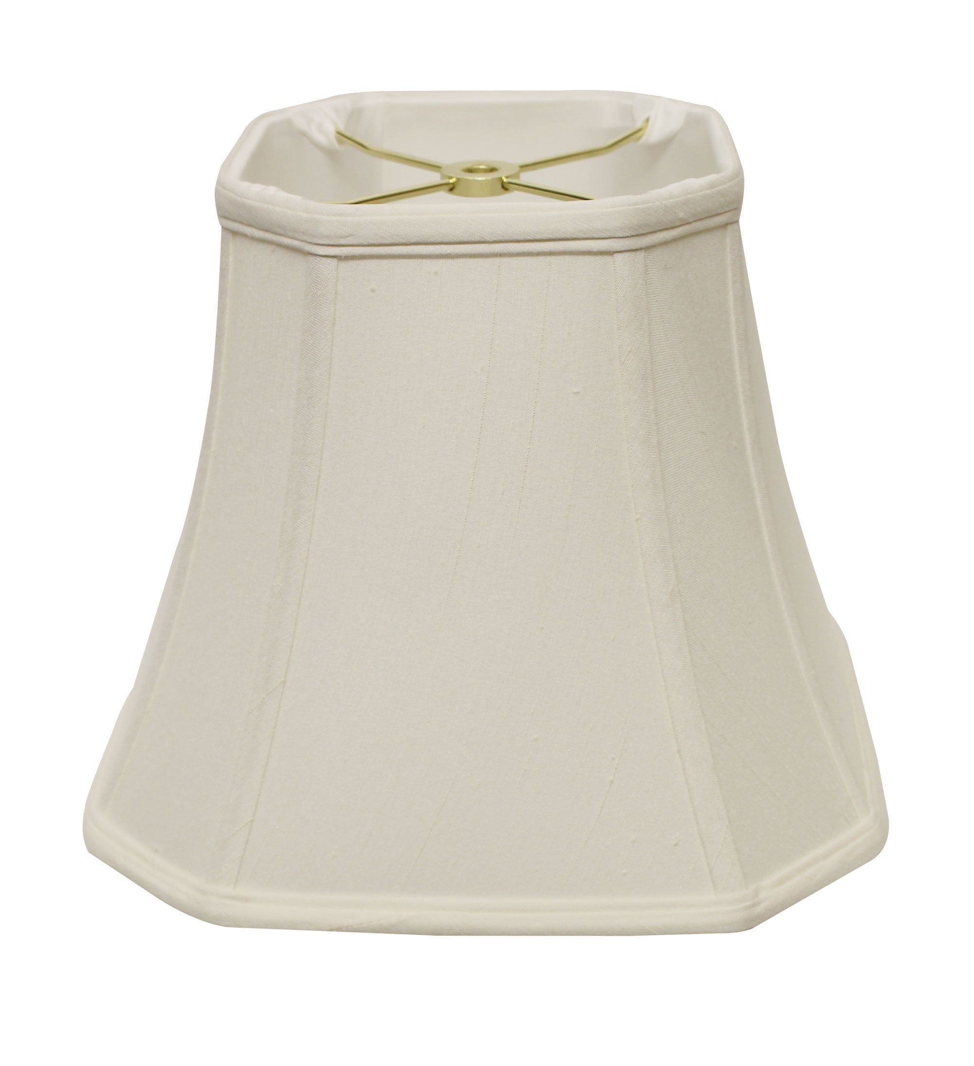 16" White Slanted Square Bell Monay Shantung Lampshade