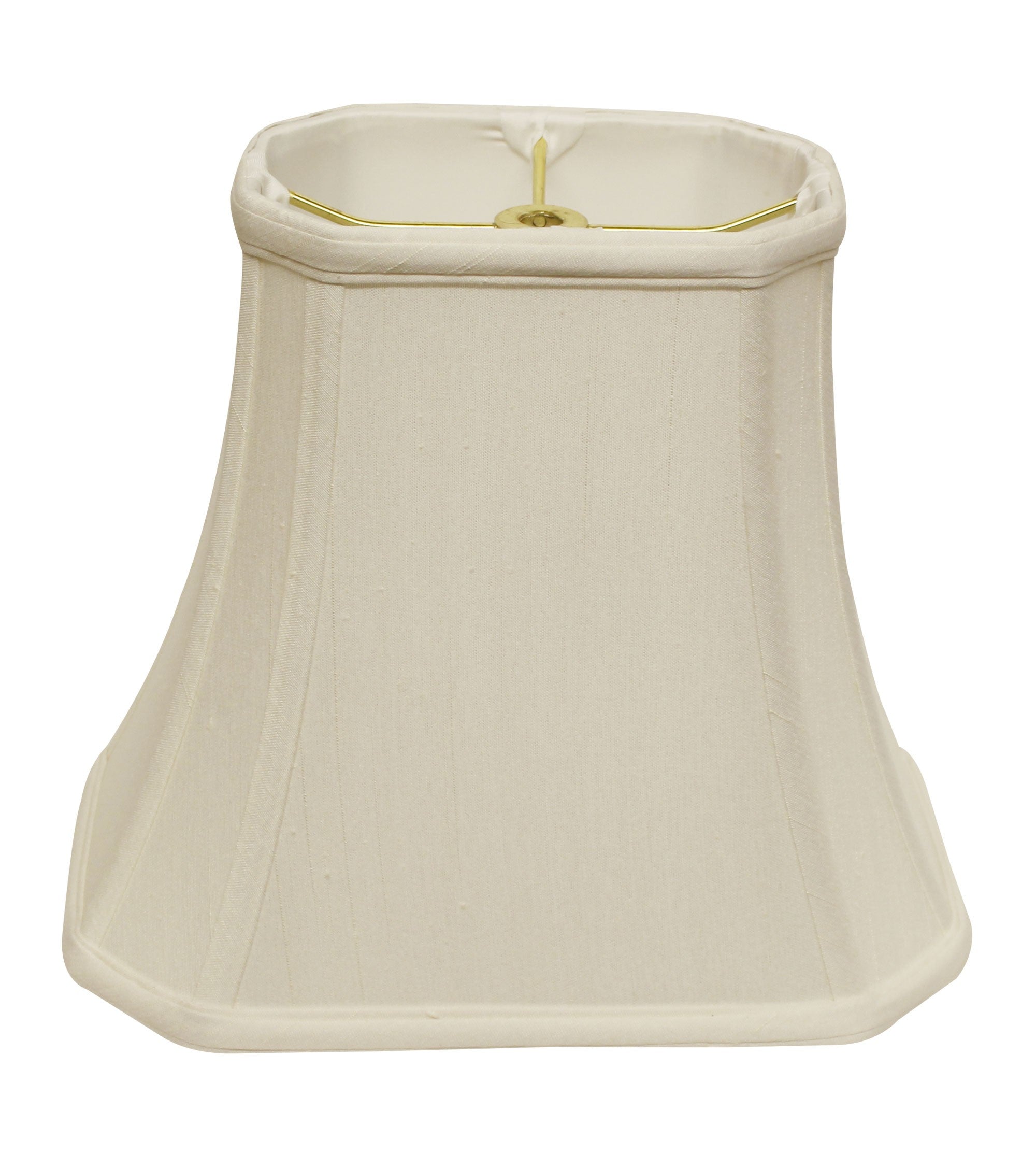 10" White Slanted Rectange Bell Monay Shantung Lampshade