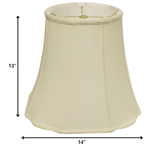 14" Ivory Premium Octagon Monay Shantung Lampshade