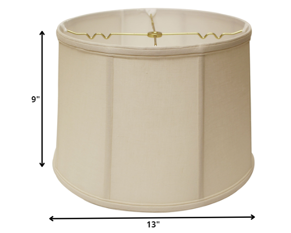 13" Off White Throwback Drum Linen Lampshade