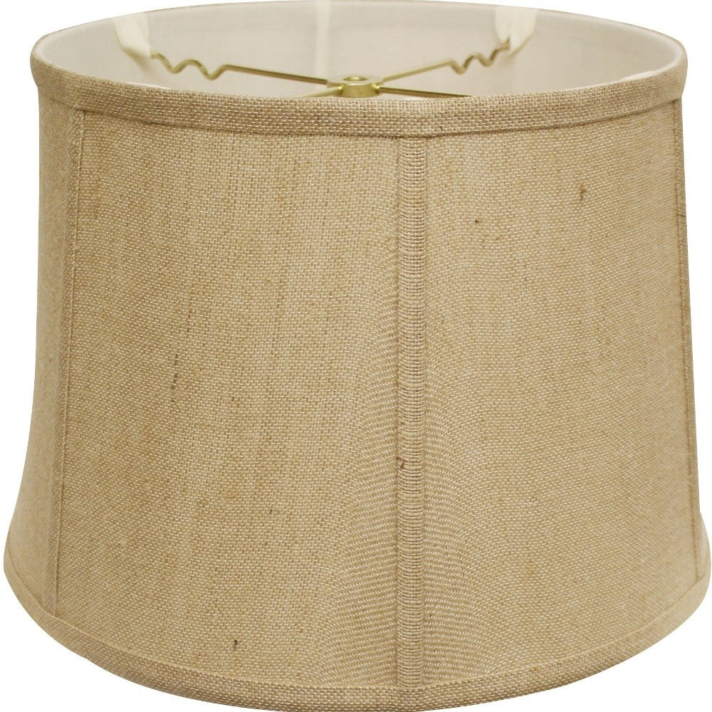 17" Golden Fiber Throwback Drum Burlap Lampshade