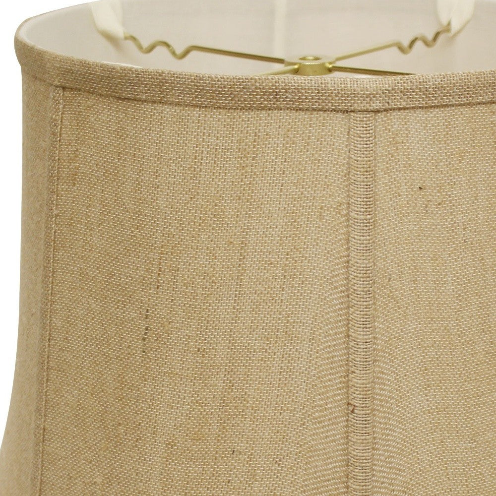 17" Golden Fiber Throwback Drum Burlap Lampshade