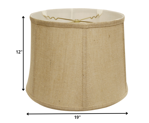 19" Golden Fiber Throwback Drum Burlap Lampshade