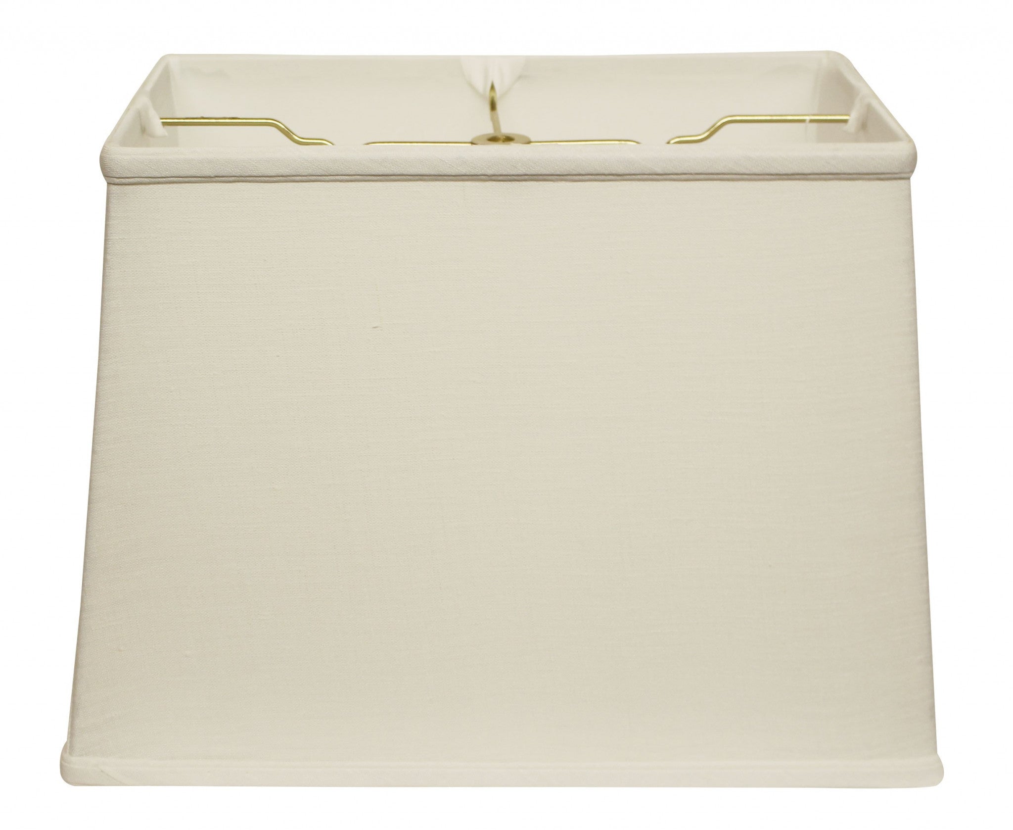 14" White Throwback Rectangle Linen Lampshade