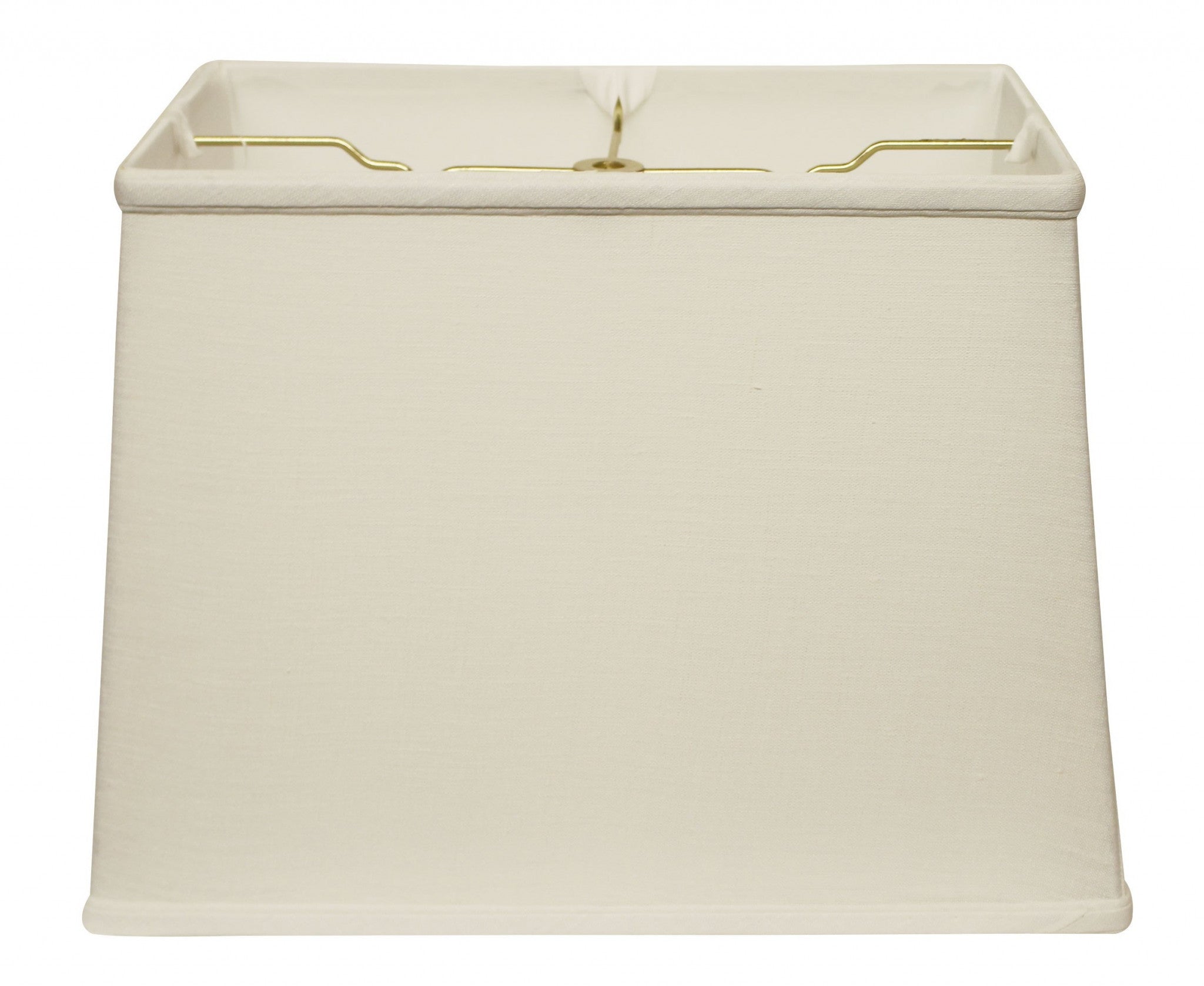 14" White Throwback Rectangle Linen Lampshade