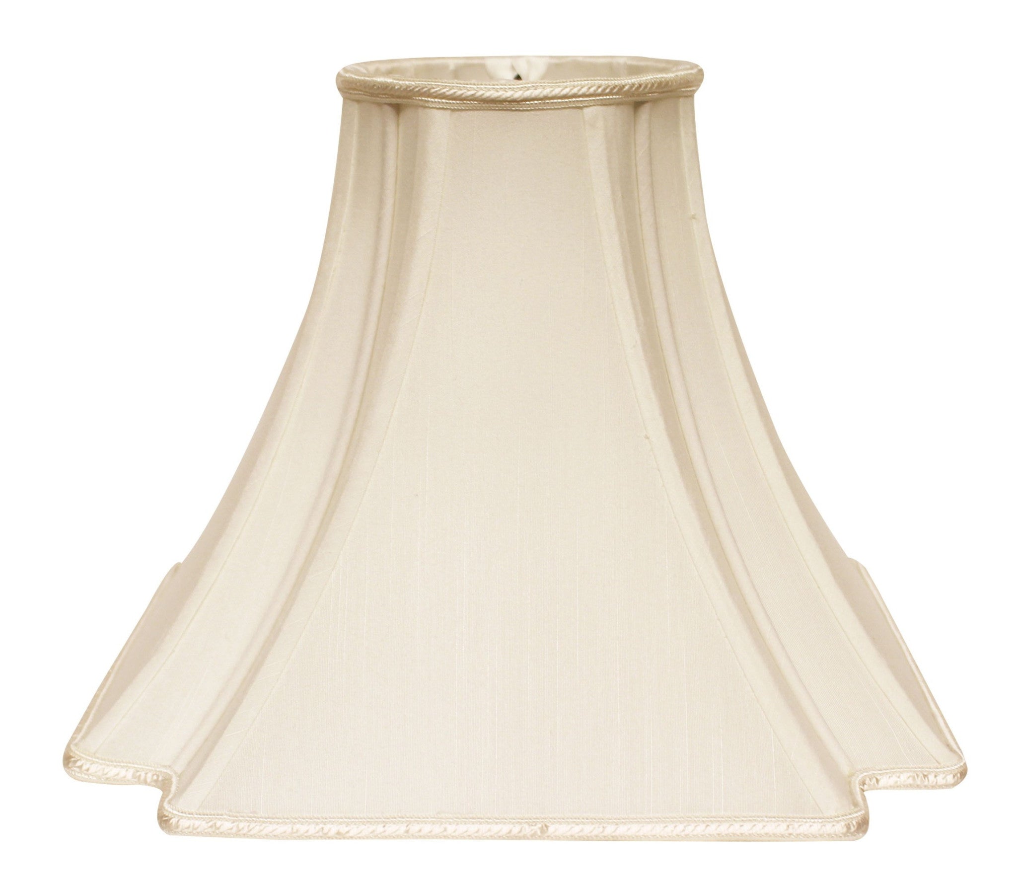 16" Ivory Slanted Notch Square Shantung Lampshade