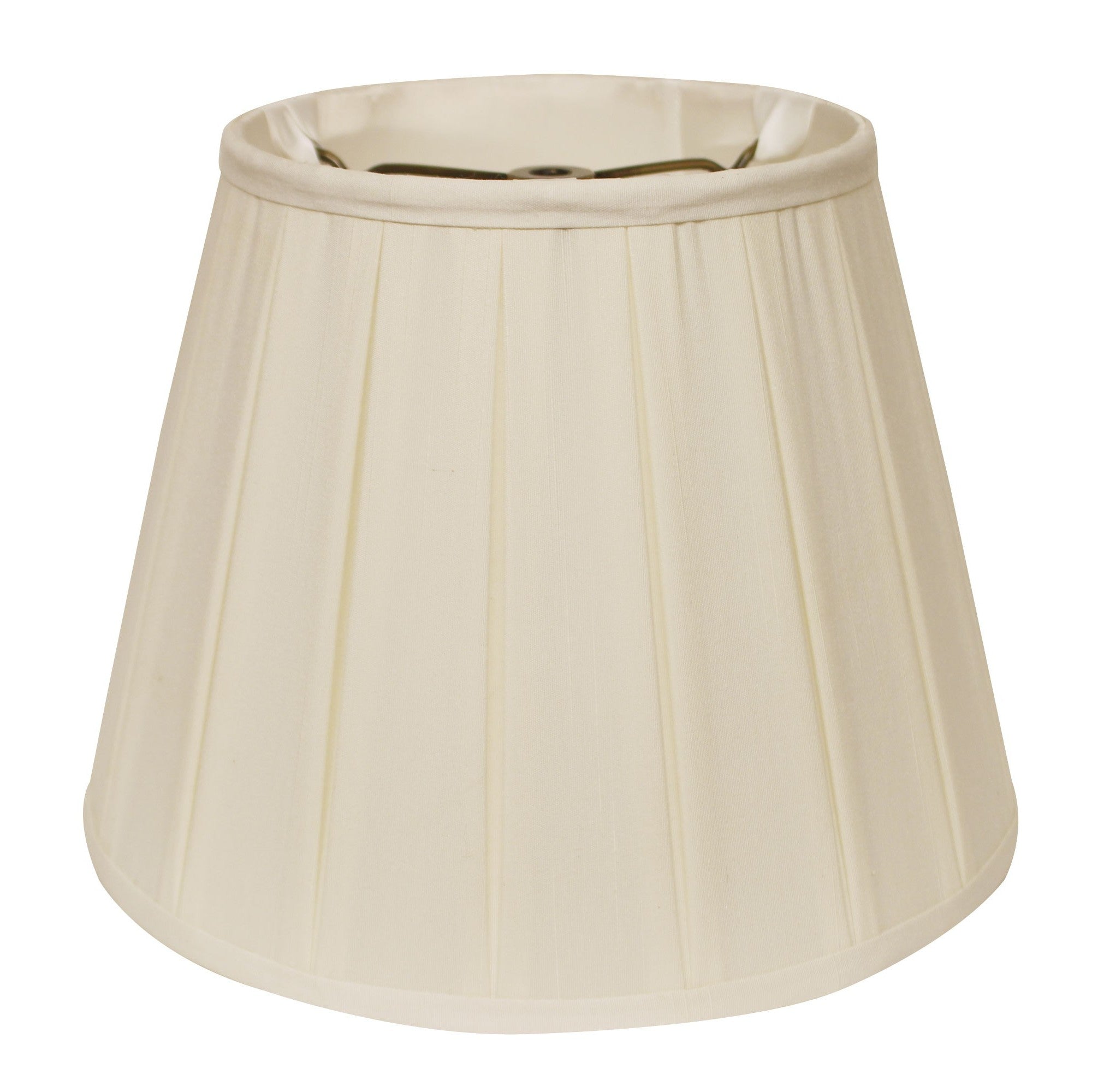 16" Ivory Slanted Crimped Box Shantung Lampshade