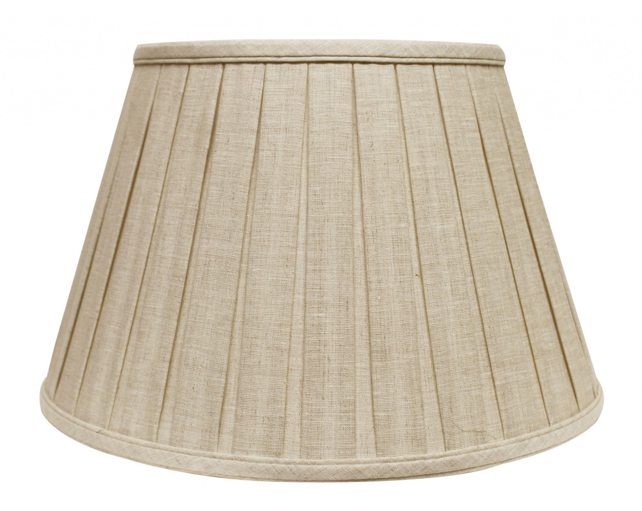 16" Cream Slanted Linen Lampshade with Box Pleat