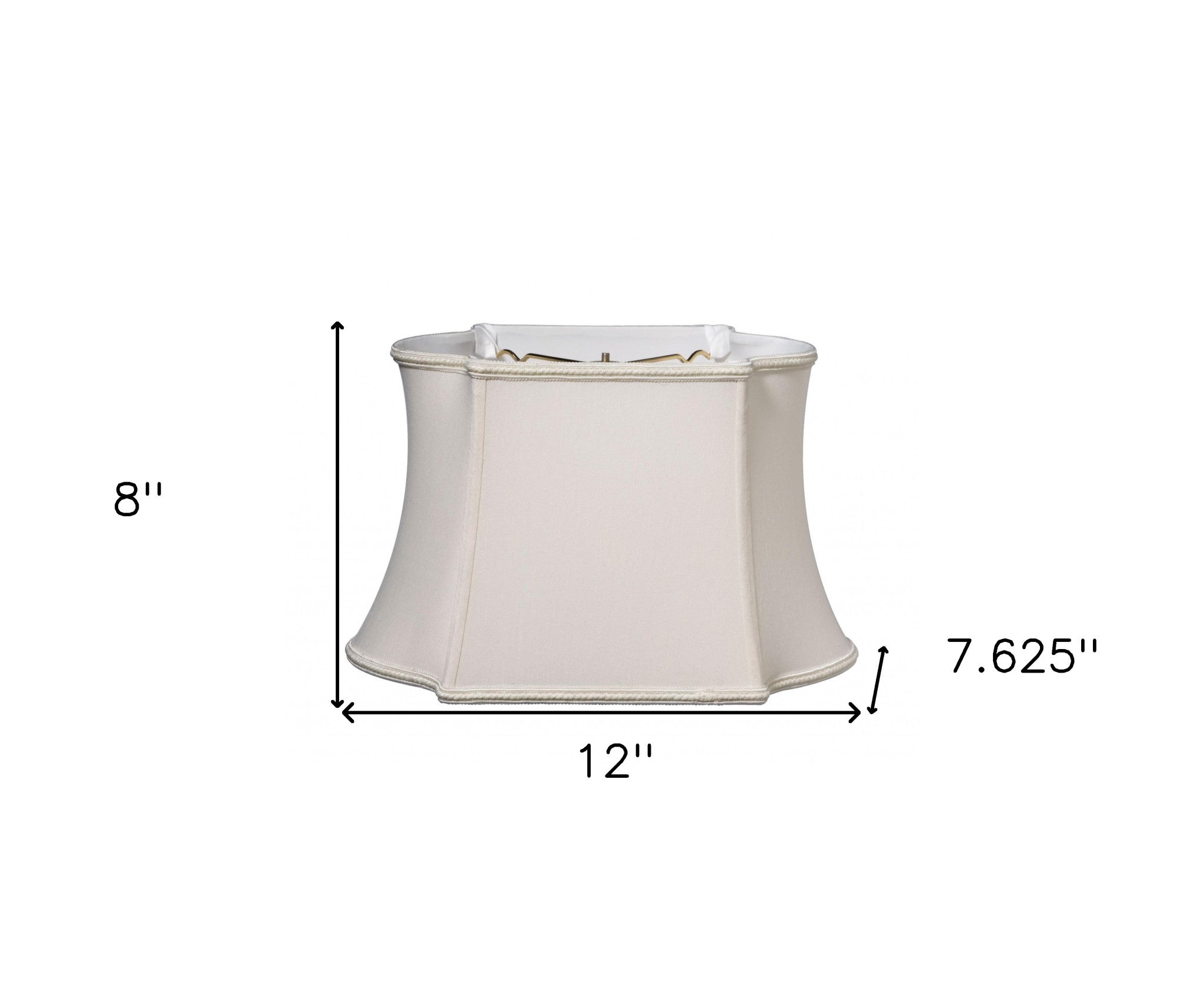 12" Cream Premium Oblong Shantung Lampshade