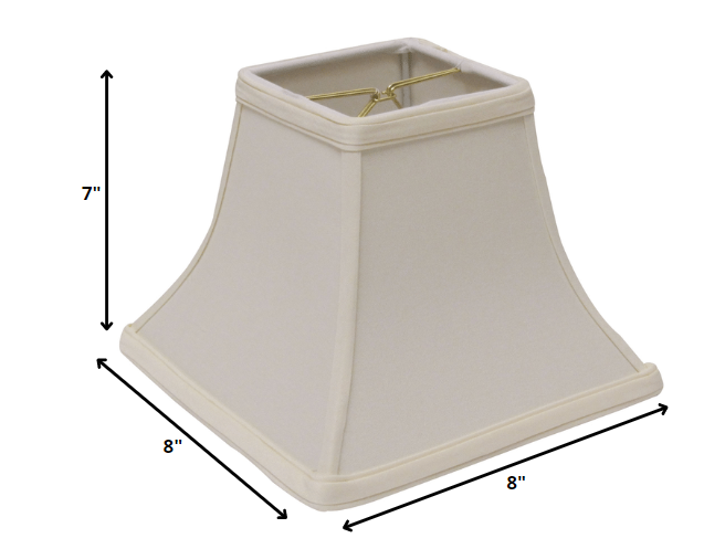 8" Ivory Square Bell No Slub Lampshade