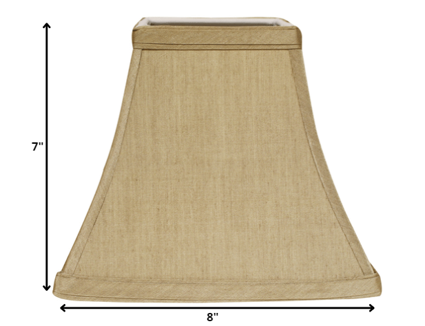 8" Pale Brown Square Bell No Slub Lampshade