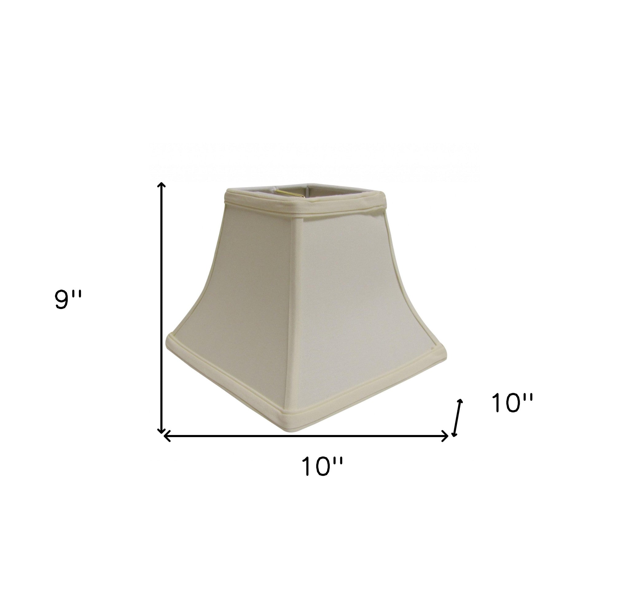 10" Ivory Square Bell No Slub Lampshade