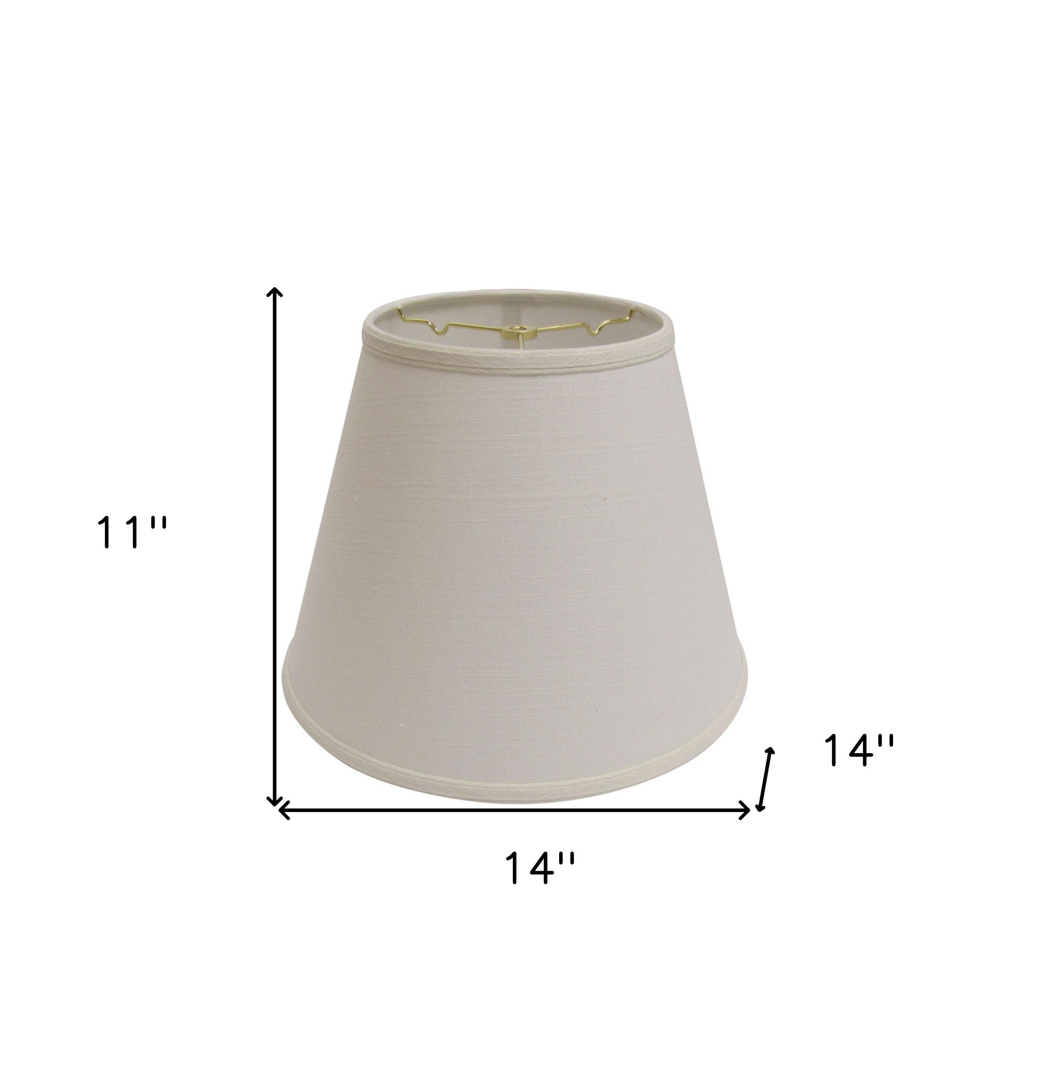 14" White Empire Deep Slanted Linen Lampshade