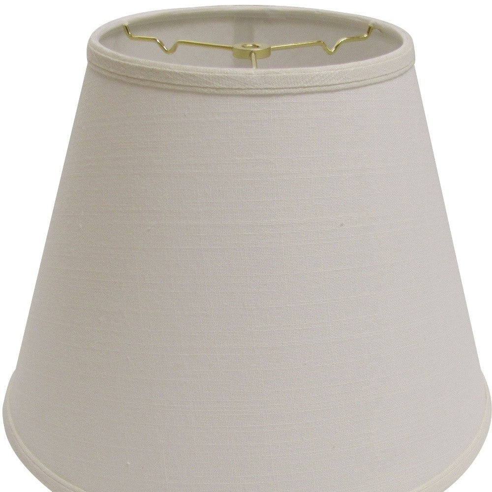 14" White Empire Deep Slanted Linen Lampshade