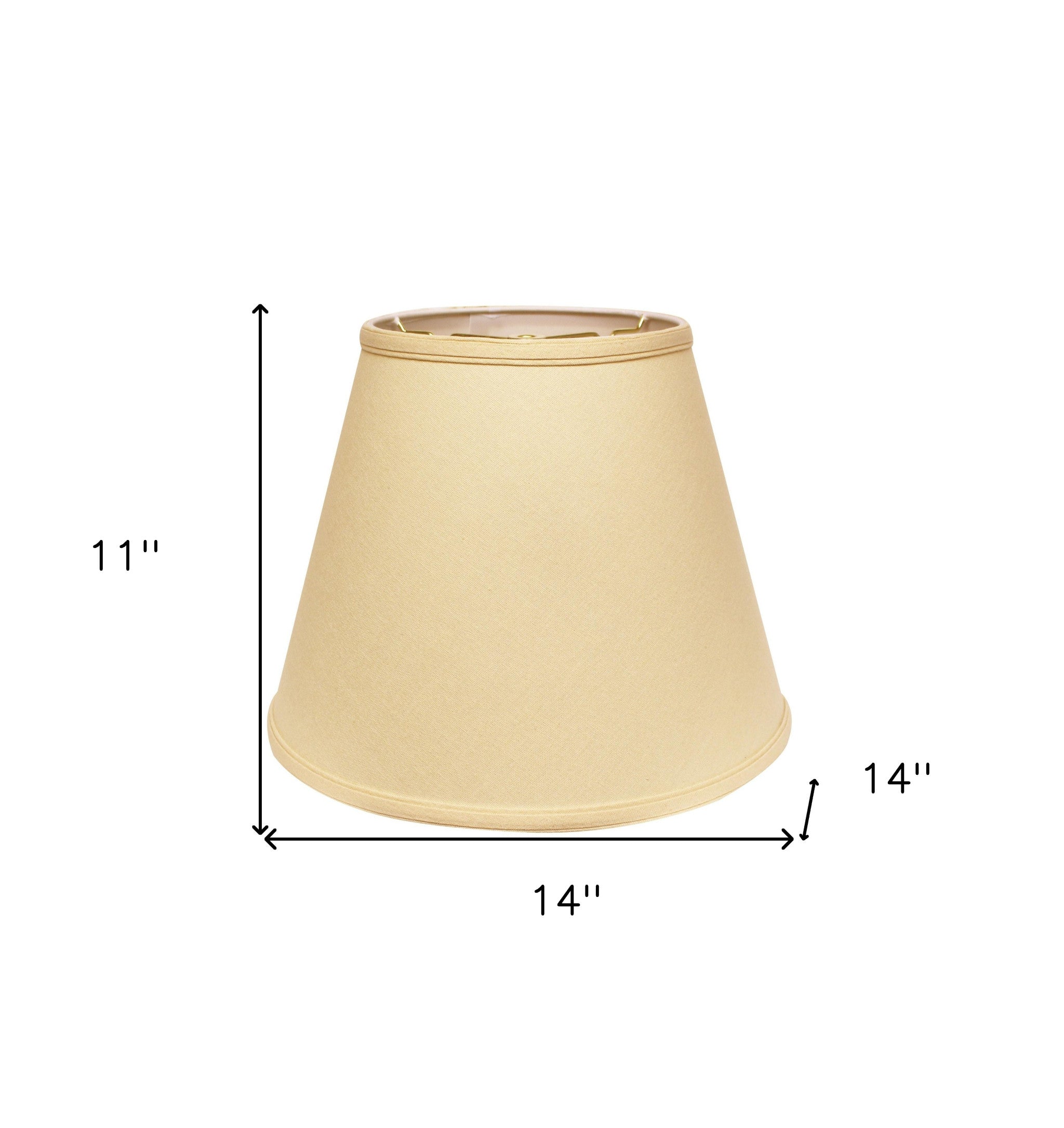 14" Parchment Biege Empire Deep Slanted Linen Lampshade